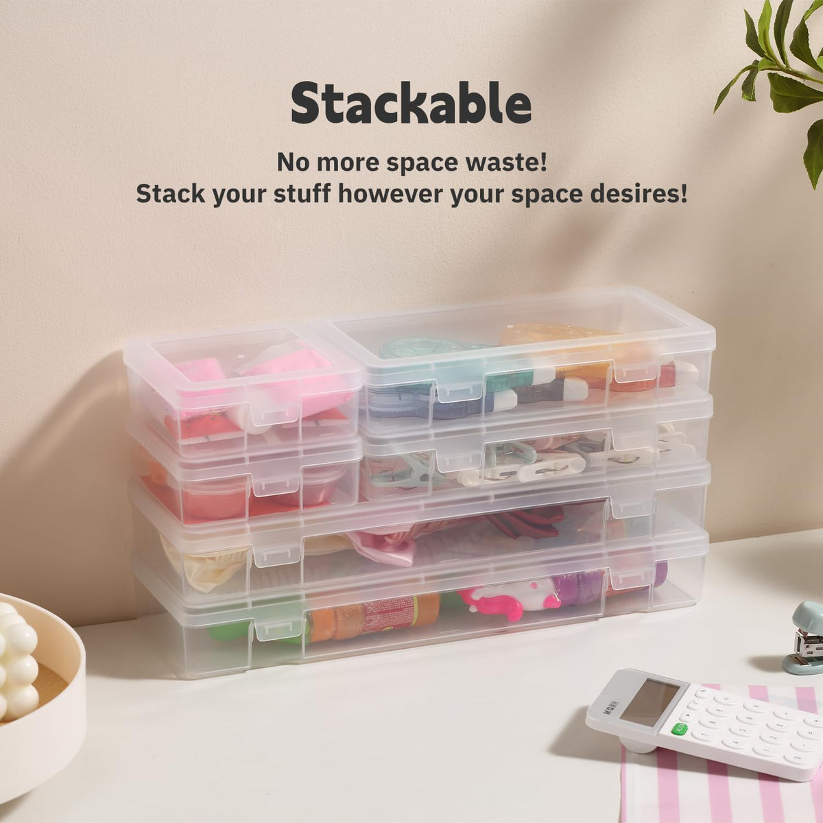 novelinks Plastic Small Storage Containers with Lids for Organizing