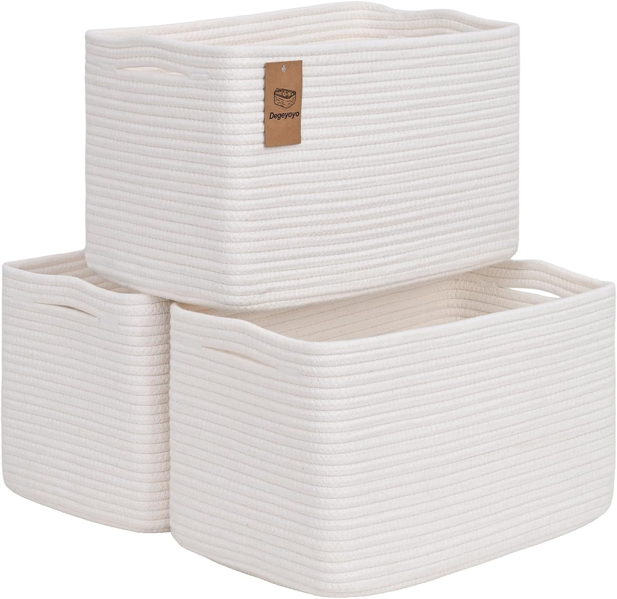 Baskets for Organizing,Storage Baskets,3 Pack Baskets for Shelfves,15"×10"×9" Woven Basket,toy storage bins,bins for organization