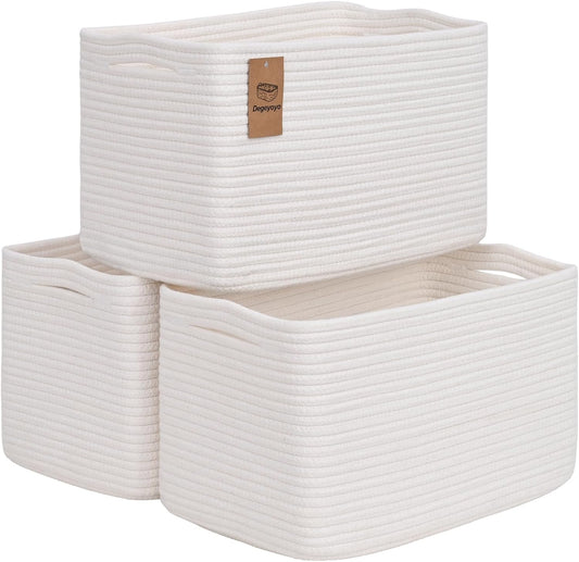 Baskets for Organizing,Storage Baskets,3 Pack Baskets for Shelfves,15"×10"×9" Woven Basket,toy storage bins,bins for organization