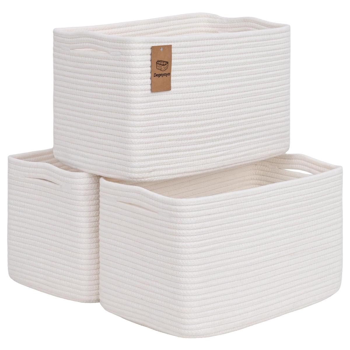 Baskets for Organizing,Storage Baskets,3 Pack Baskets for Shelfves,15"×10"×9" Woven Basket,toy storage bins,bins for organization