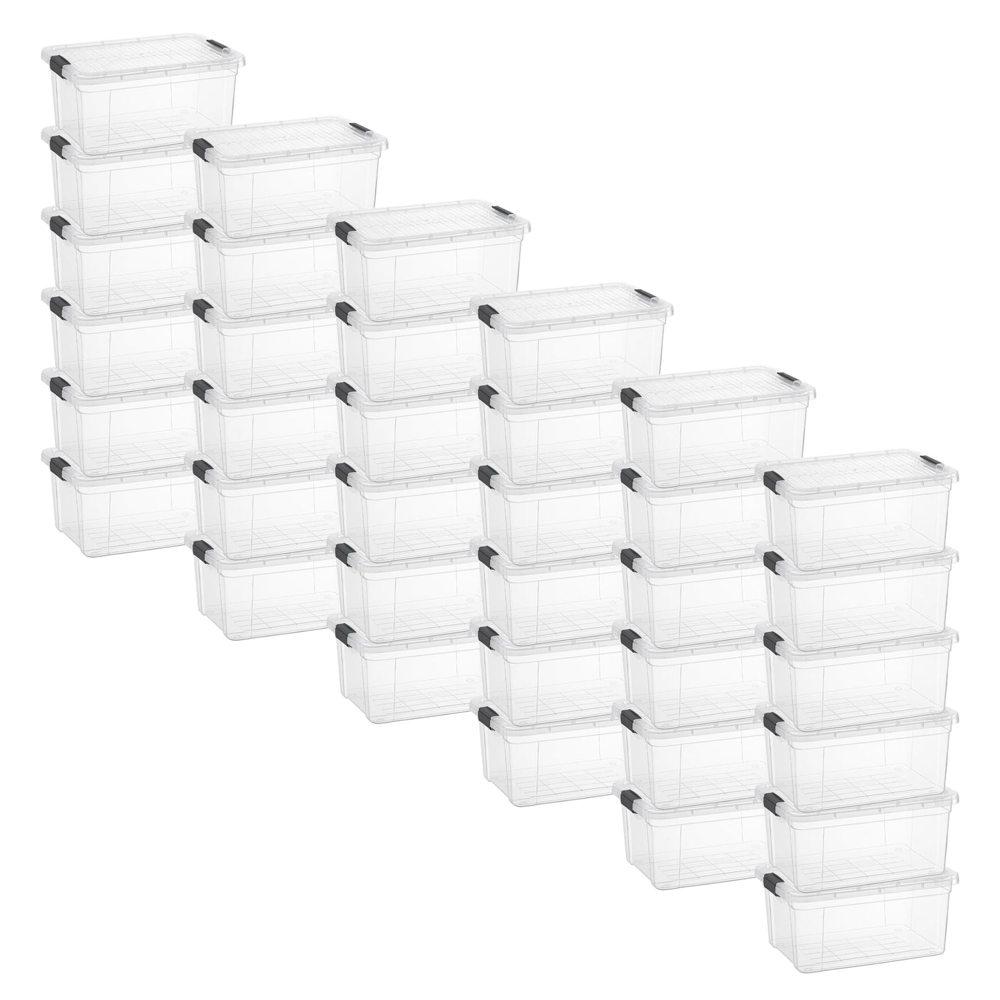Superio Clear Plastic Storage Bins with Lid, 4.5 Quart Box, Organizing Containers, Stackable Plastic Tote for Home, Garage, Dorm, School, and Office