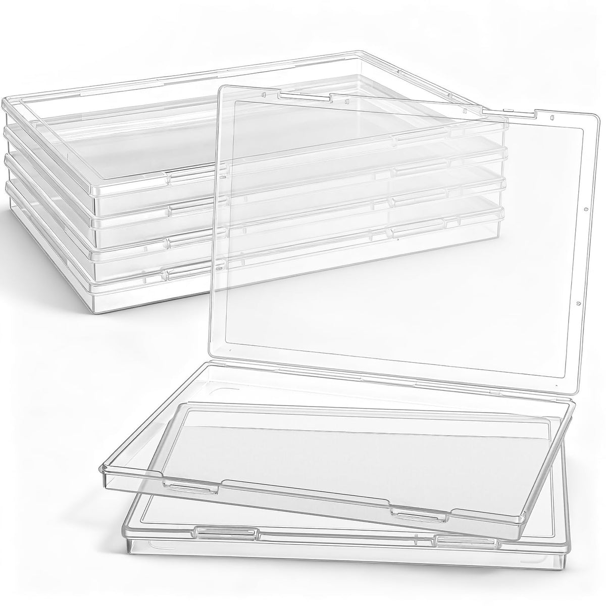 Jetec 6 Pieces Small Clear Plastic Storage Box, 3.3 x 2.1 x 1 Inch