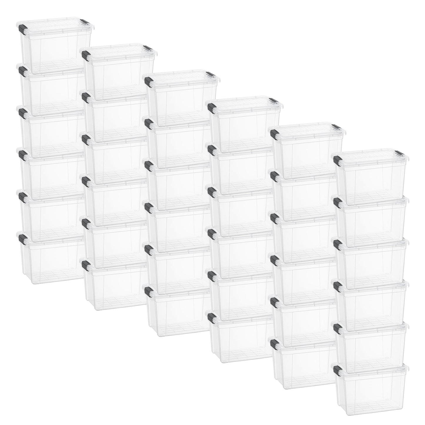 Superio Clear Plastic Storage Bins with Lid, 4.5 Quart Box, Organizing Containers, Stackable Plastic Tote for Home, Garage, Dorm, School, and Office