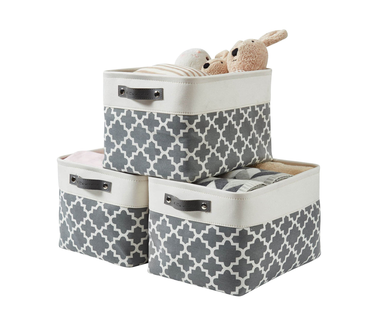 DECOMOMO Storage Bins, Large Fabric Storage Baskets for Shelves 3 Pack