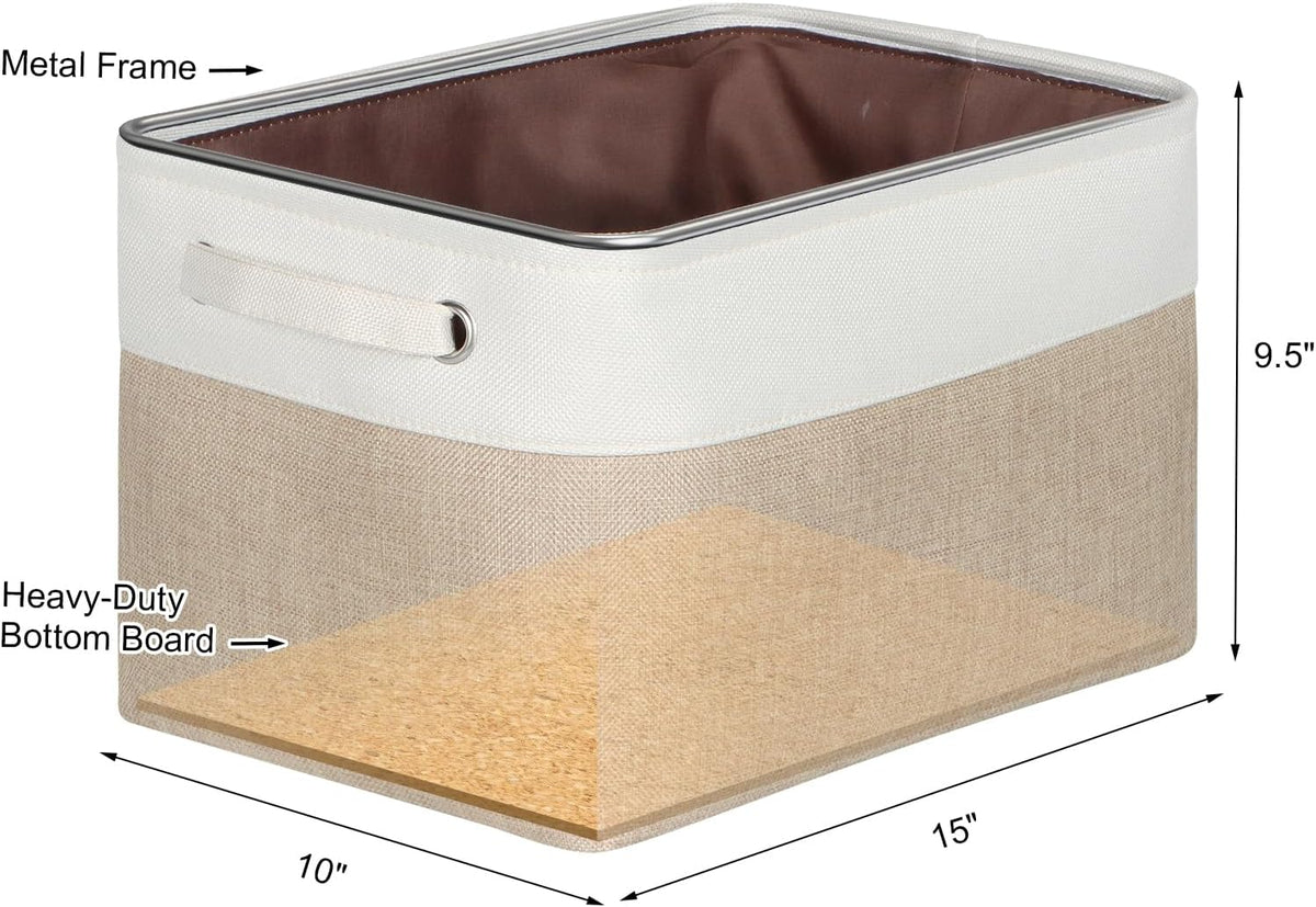 Fabric Storage Bins for Shelves, Rectangle Storage Basket, 3 Pack
