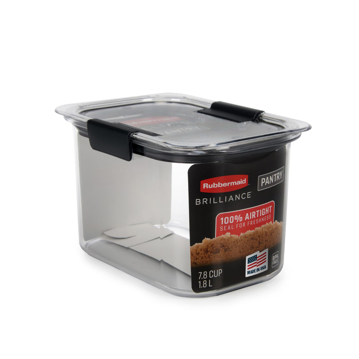 Rubbermaid Brilliance Airtight Cereal Food Storage Container, Shatterproof, BPA-Free and Dishwasher-Safe, 32oz Capacity
