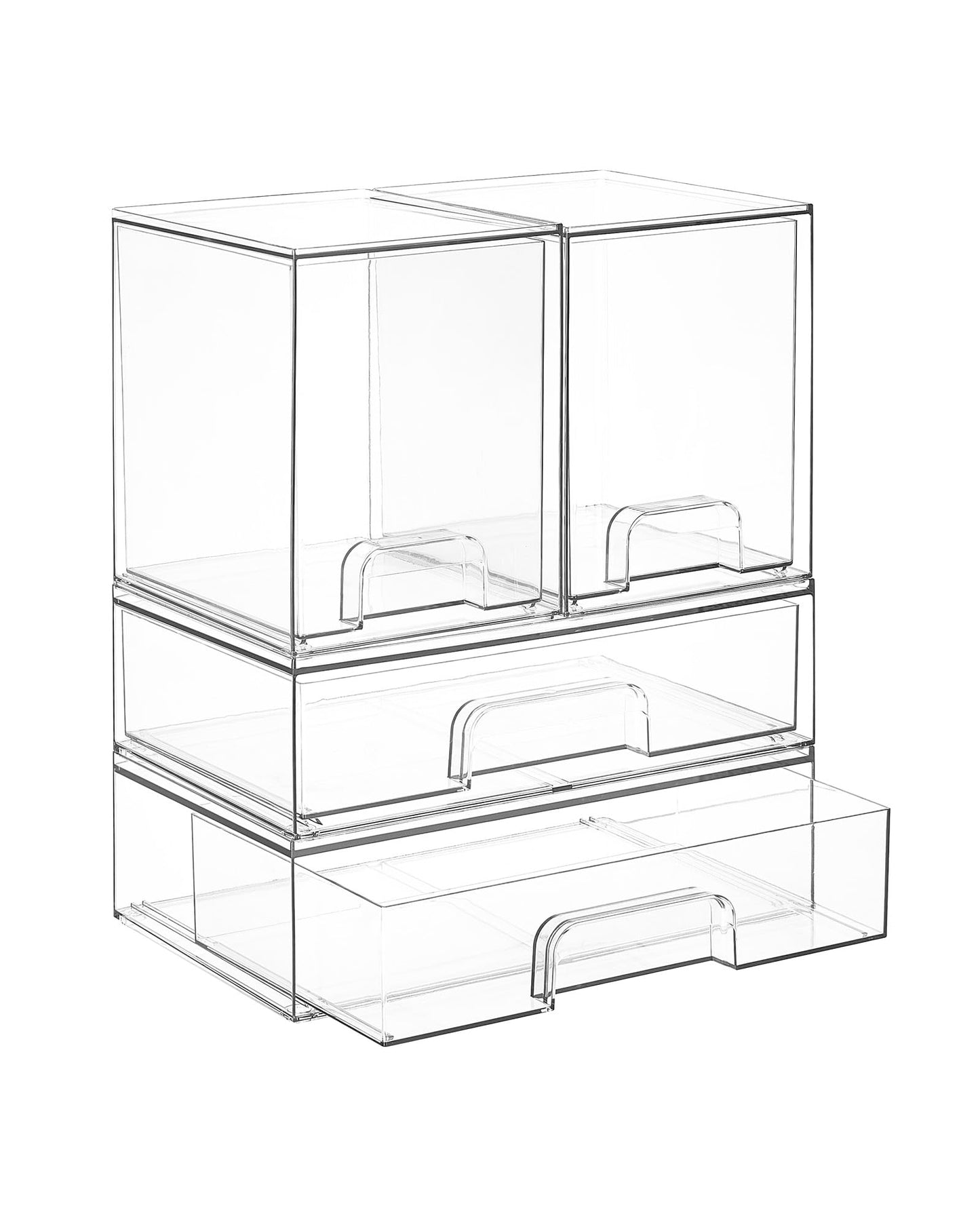Vtopmart Clear Stackable Storage Drawers Set of 5, Plastic Organizer Bins
