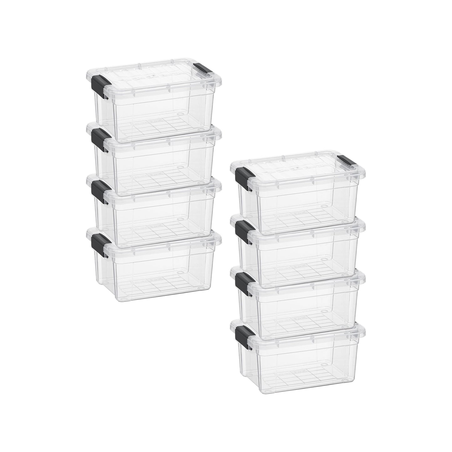 Superio Clear Plastic Storage Bins with Lid, 4.5 Quart Box, Organizing Containers, Stackable Plastic Tote for Home, Garage, Dorm, School, and Office