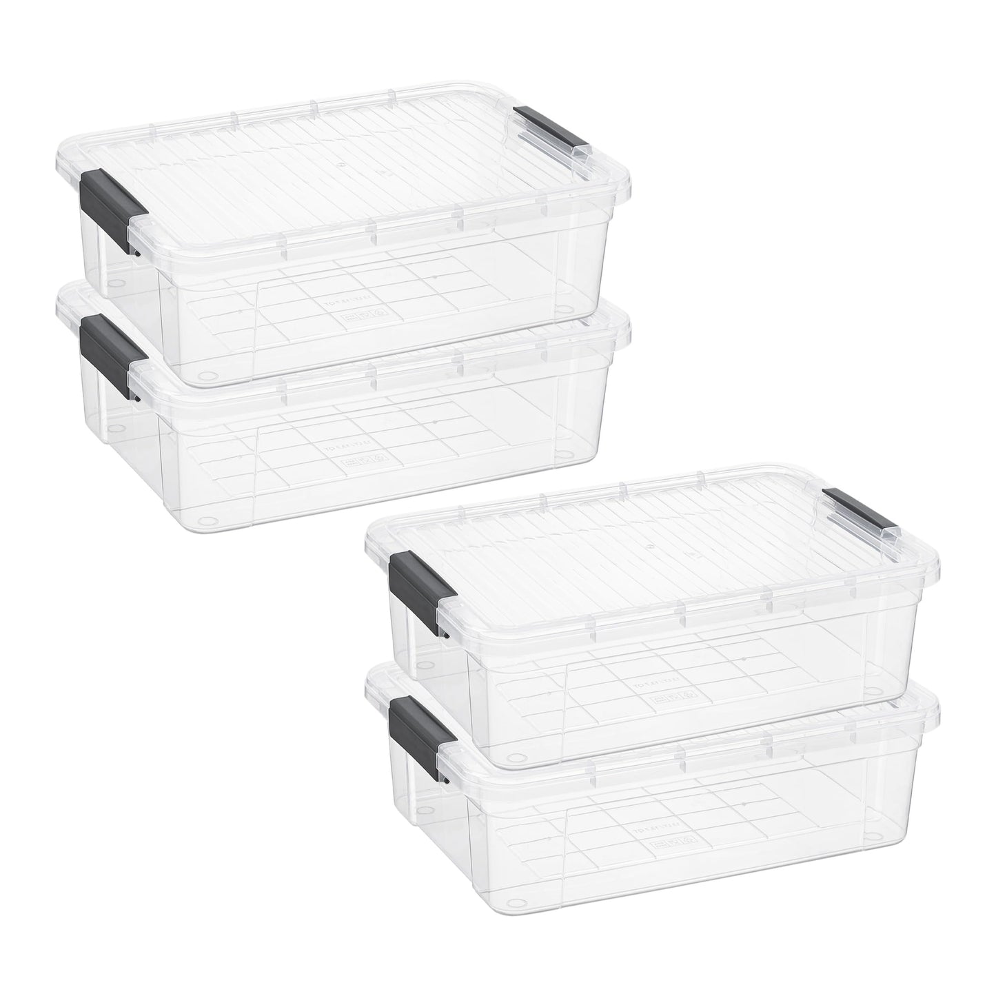 Superio 13.7 Quart Clear Plastic Storage Bin with Lid, Stackable Organizer Box, BPA-Free Storage Container for Home, Garage, School & Office, 1 Pack