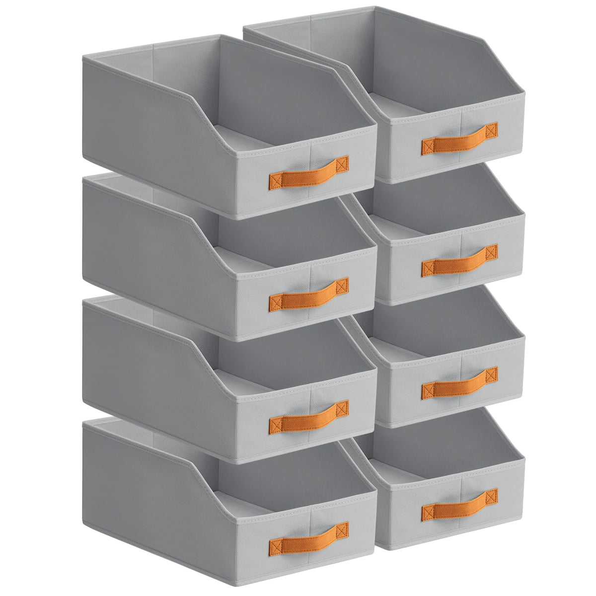 Homsorout Fabric Storage Bins for Organizing - 6 Pack Large Trapezoid Collapsible Storage Bins with Front Handle, Closet Organizers and Storage for Bedroom, Home Shelves, Small Spaces, Beige
