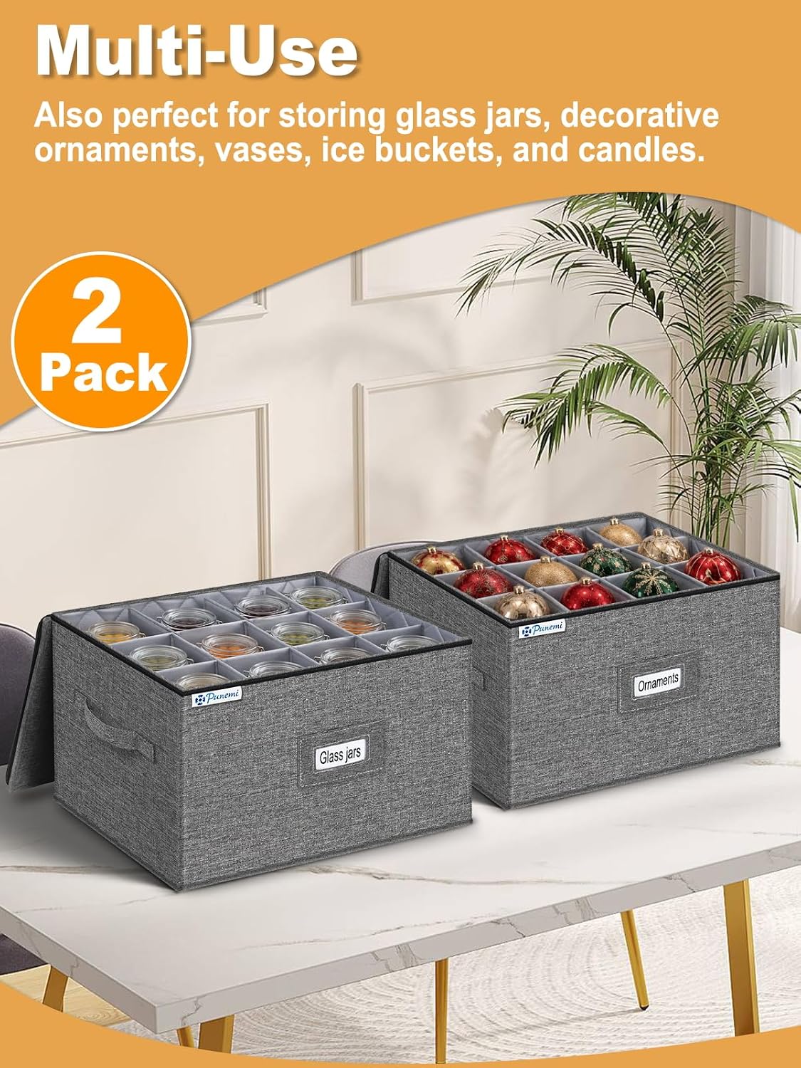 punemi Wine Glass Storage Box for 24 Glasses, Hard Shell Moving Case