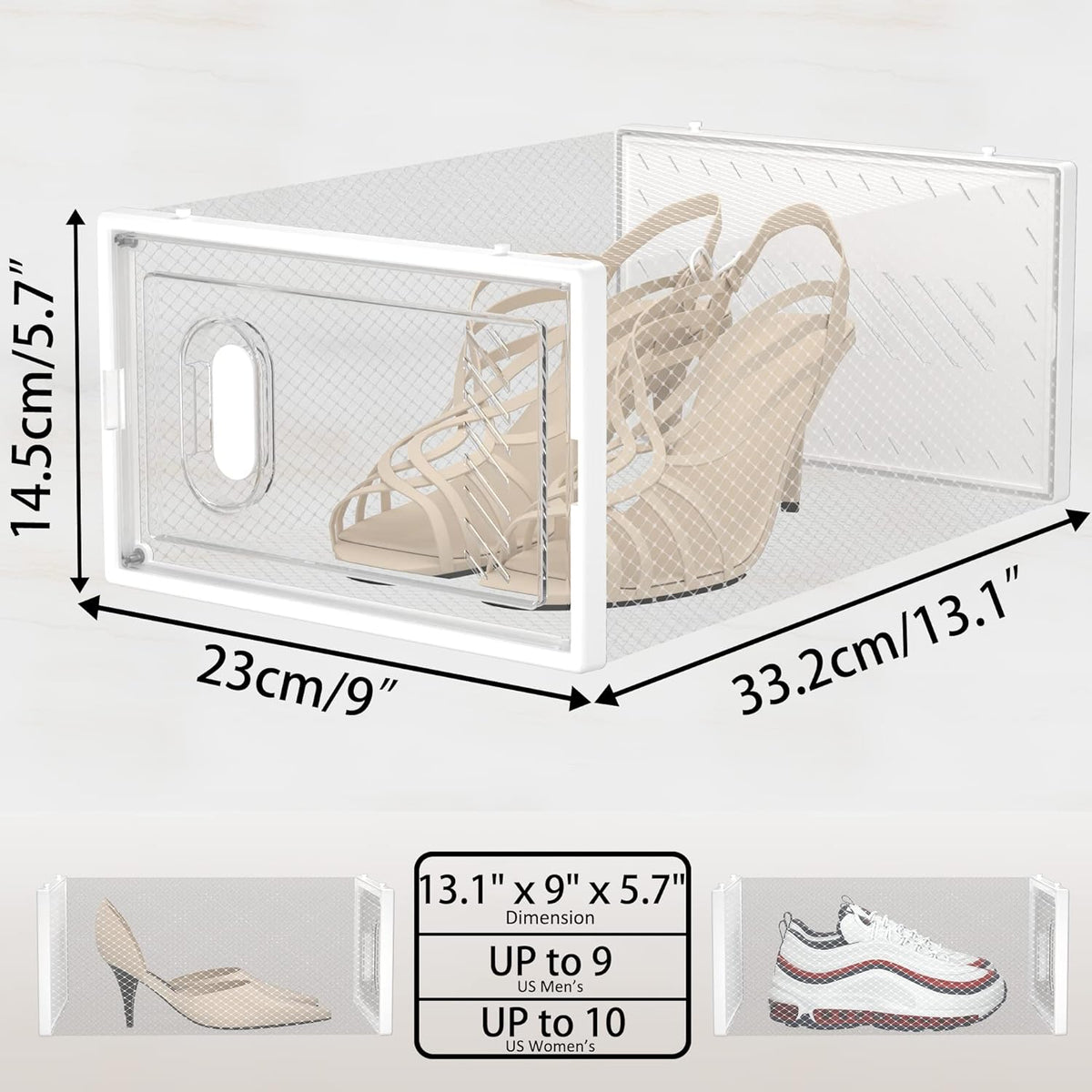 SIMPDIY Clear Shoe Storage Boxes, Stackable Shoe Organizer for Closet