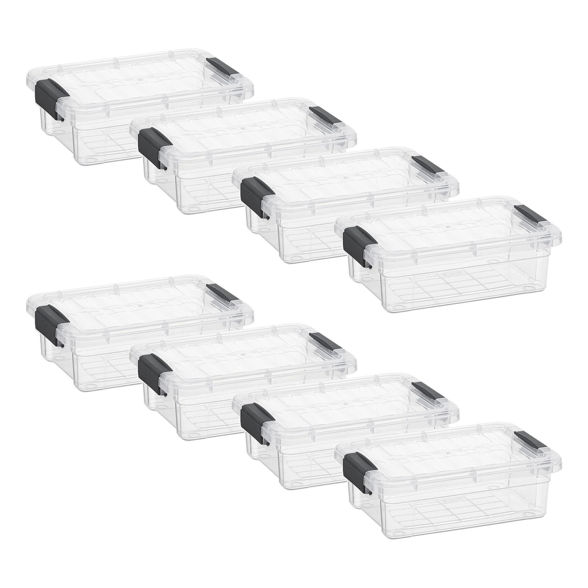 Superio Clear Plastic Storage Bins with Lid, 4.5 Quart Box, Organizing Containers, Stackable Plastic Tote for Home, Garage, Dorm, School, and Office