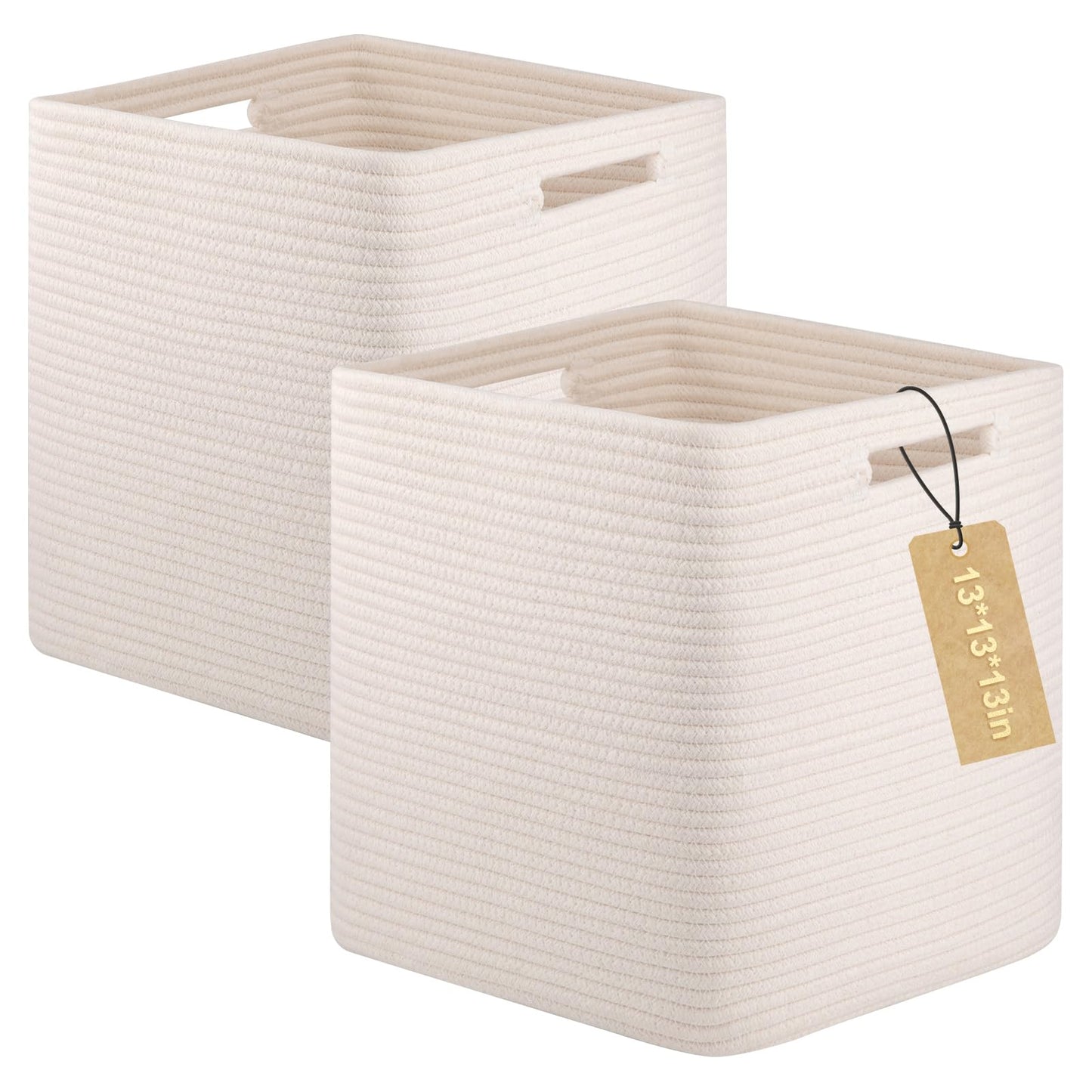 OIAHOMY 2 PACK Cube Storage Bin 13 Inch Collapsible Storage Cube Brown