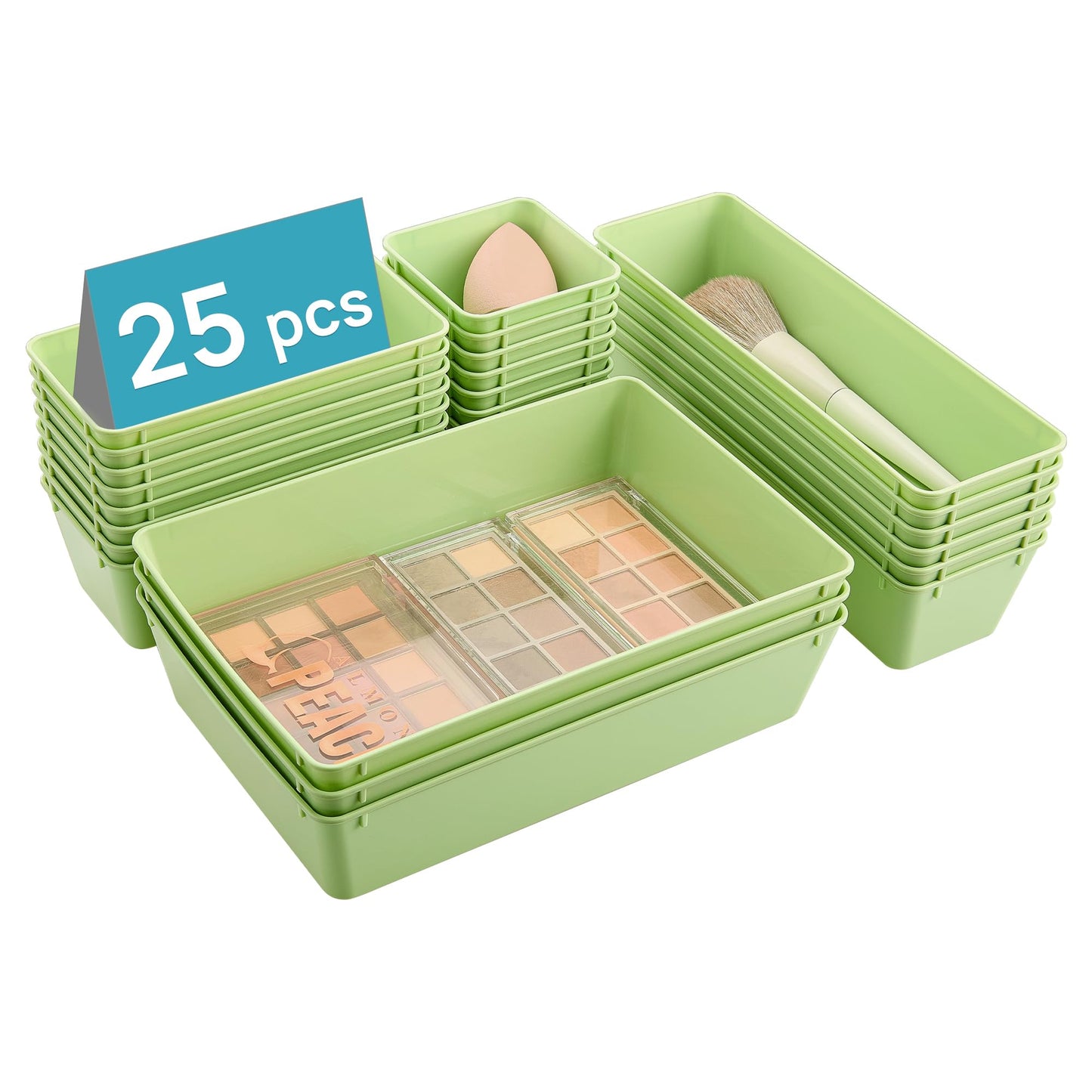 Vtopmart 25 Pack Plastic Drawer Organizers with Non-slip Rubber Pads