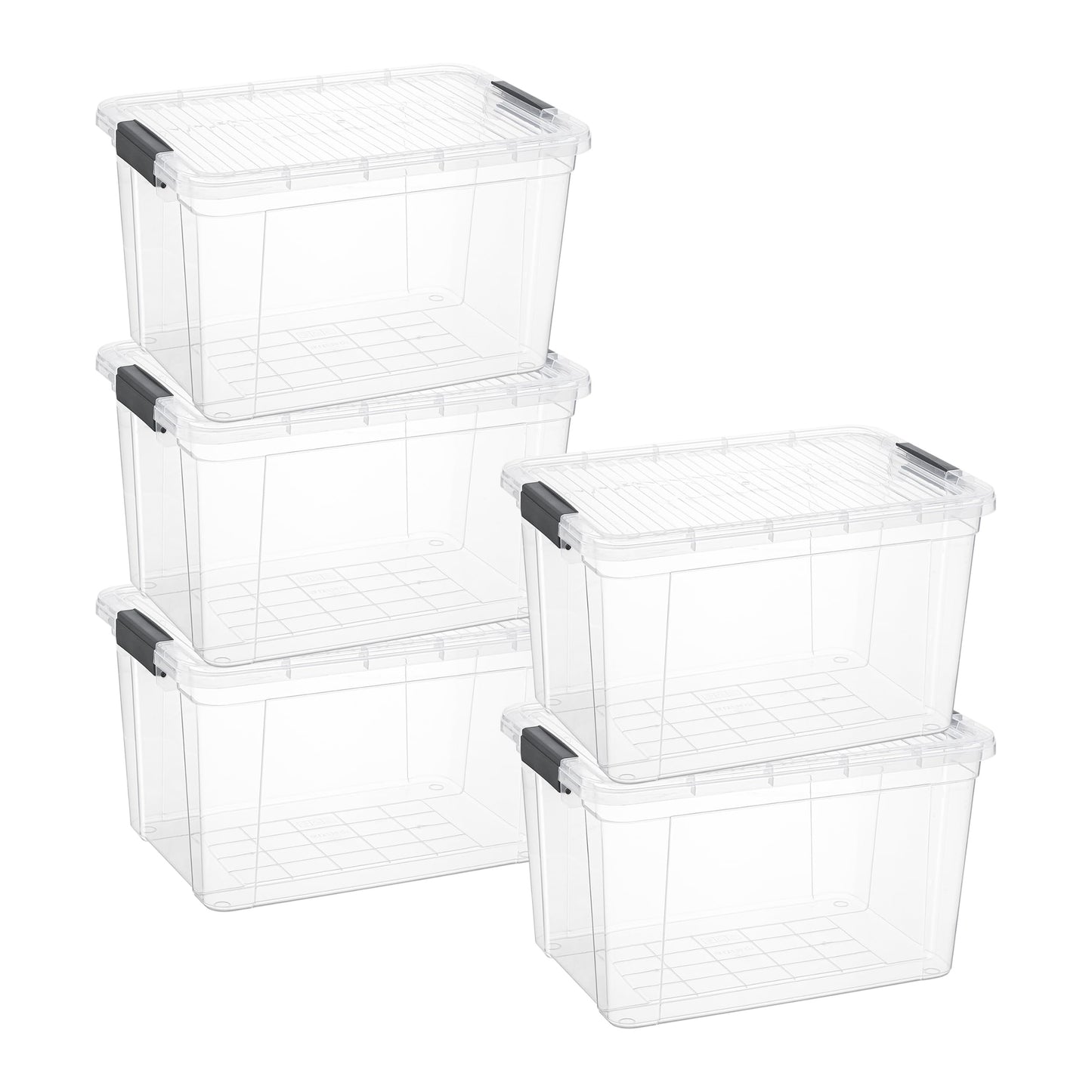 Superio 13.7 Quart Clear Plastic Storage Bin with Lid, Stackable Organizer Box, BPA-Free Storage Container for Home, Garage, School & Office, 1 Pack