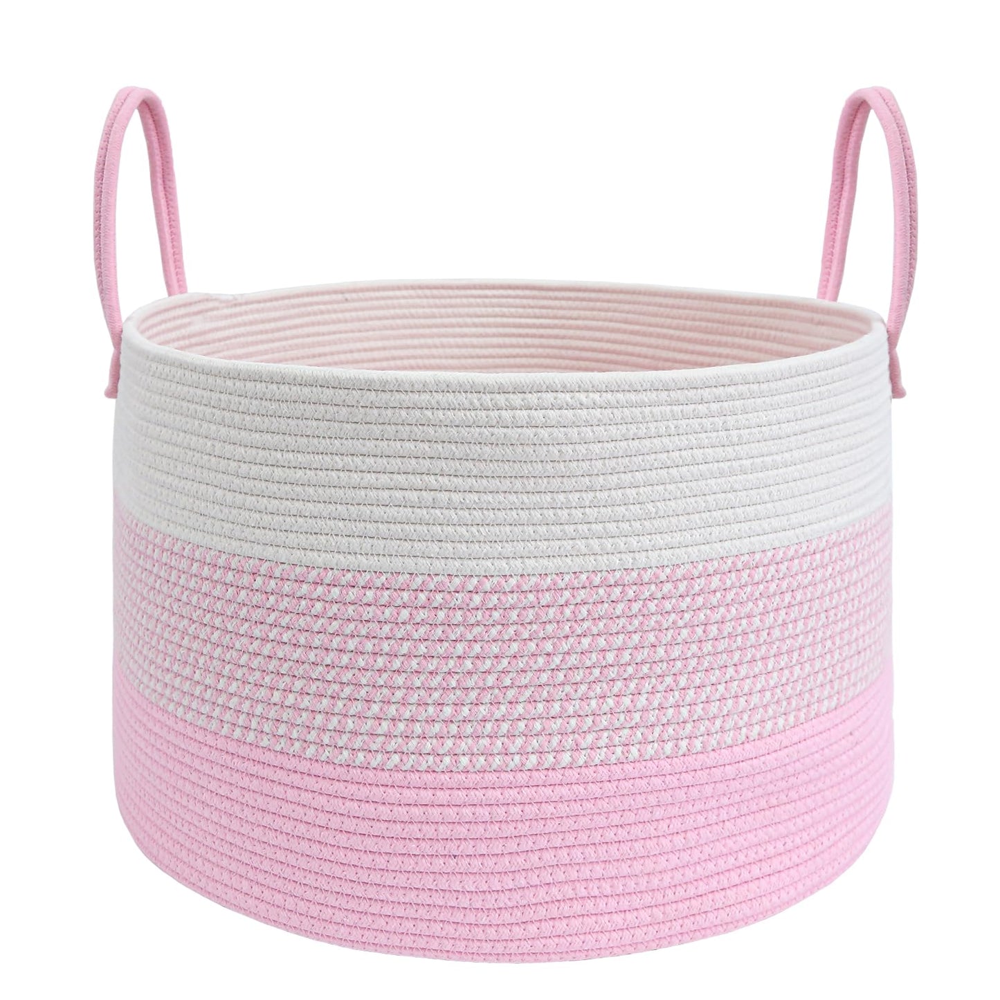 JMvicyroam 65L Extra Large Machine Washable Cotton Rope Blanket Basket