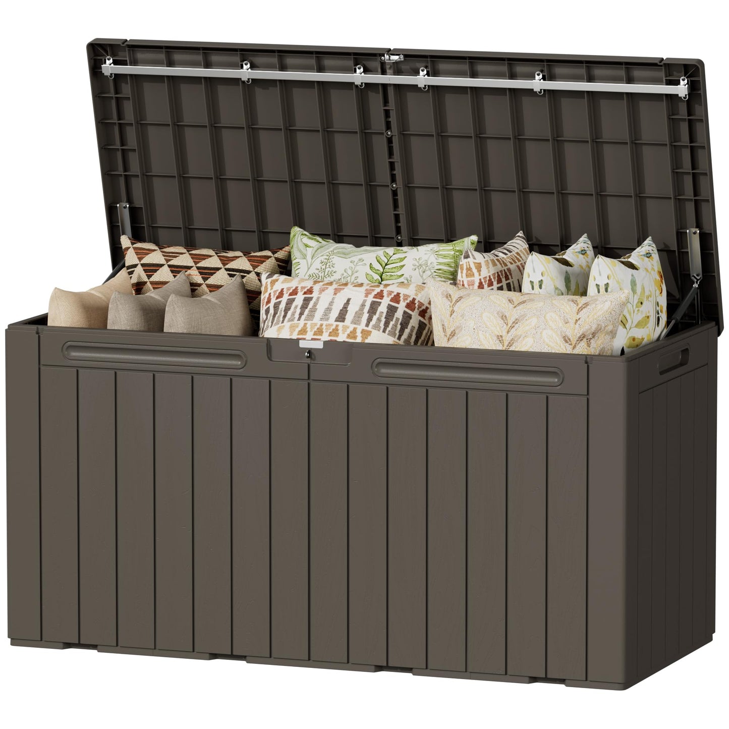 Devoko 100 Gallon Waterproof Resin Deck Box, Large Outdoor Storage Box