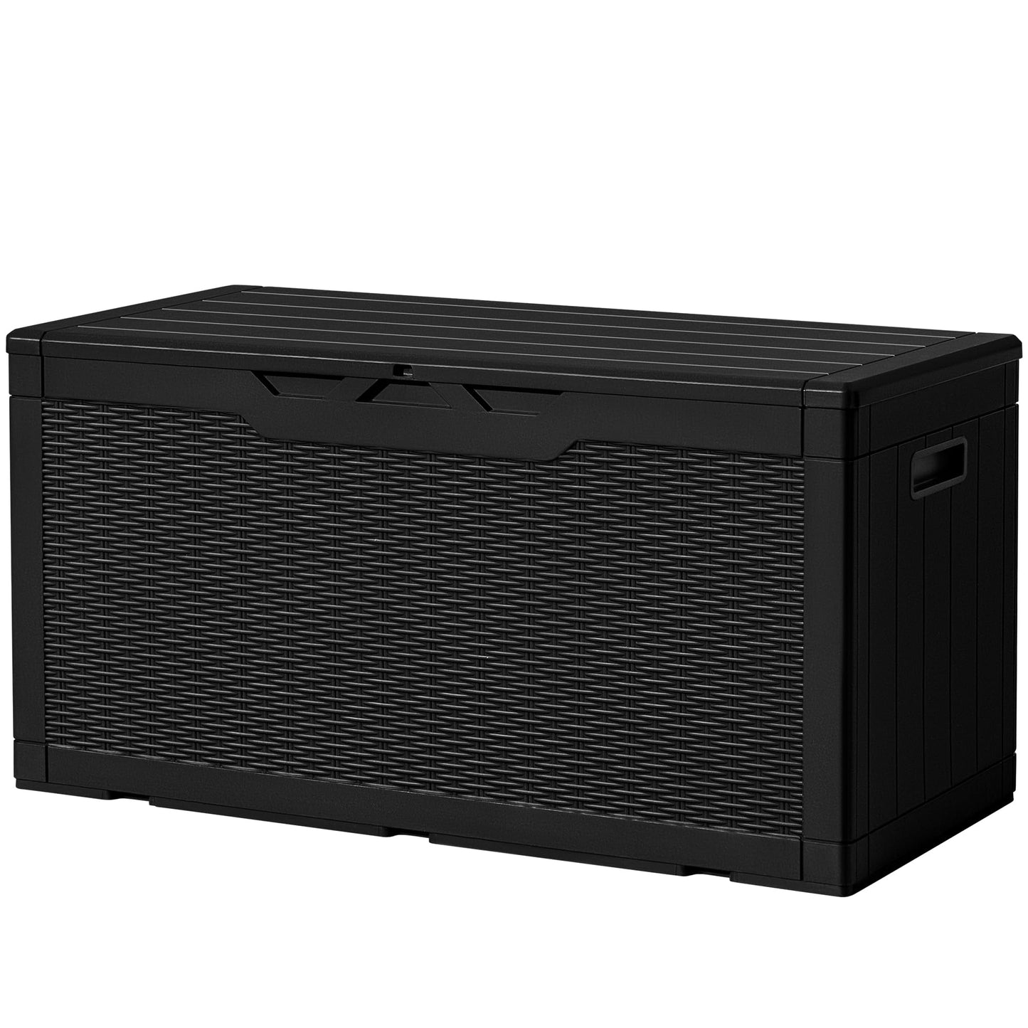 Devoko 30 Gallon Resin Deck Box Waterproof Outdoor Storage Box for Patio Furniture Pool Accessories Indoor Storage for Cushion Garden Tools (30 Gallon, Black)