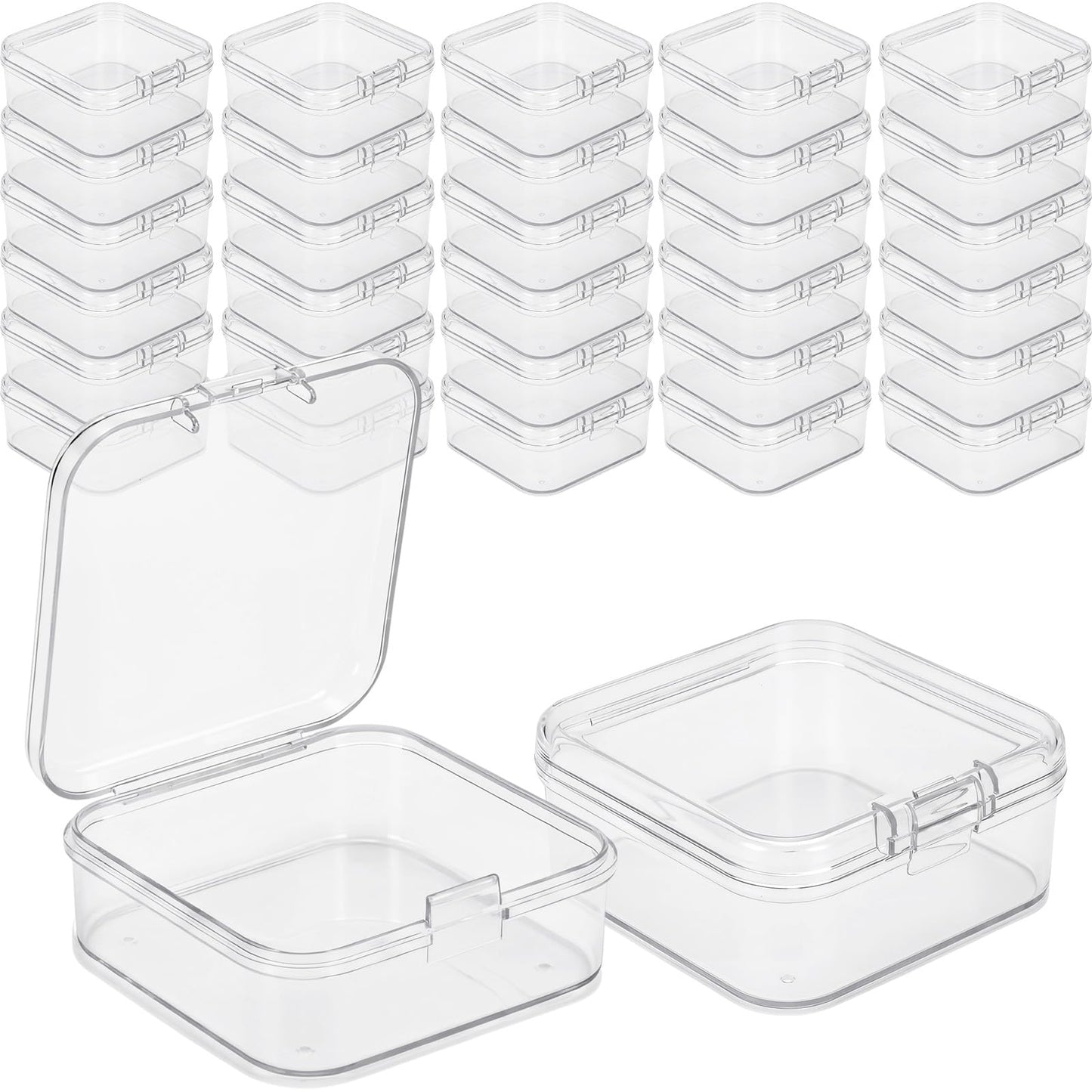 Jetec 6 Pieces Small Clear Plastic Storage Box, 3.3 x 2.1 x 1 Inch