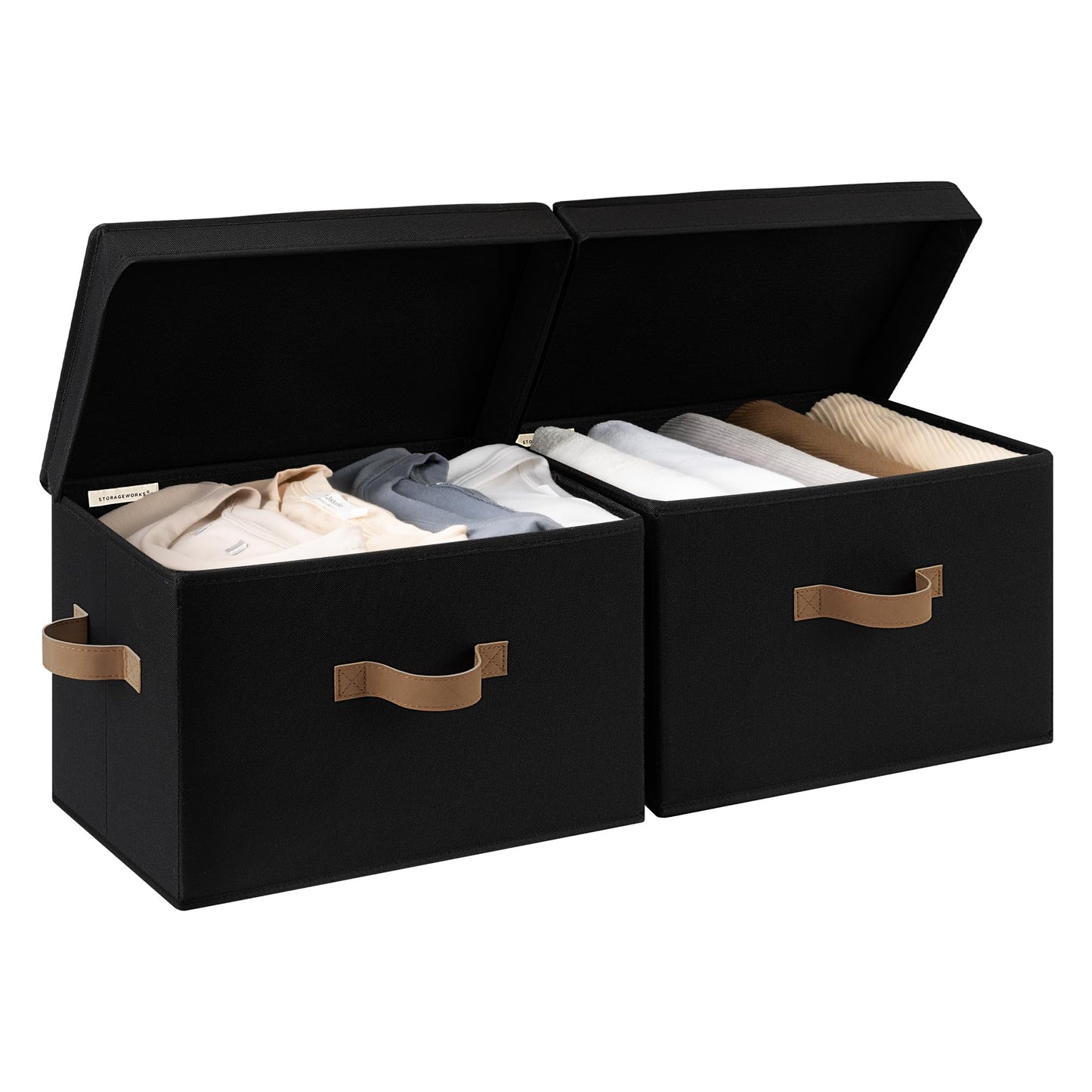 StorageWorks Fabric Storage Bins with Lids, Closet Storage Bins