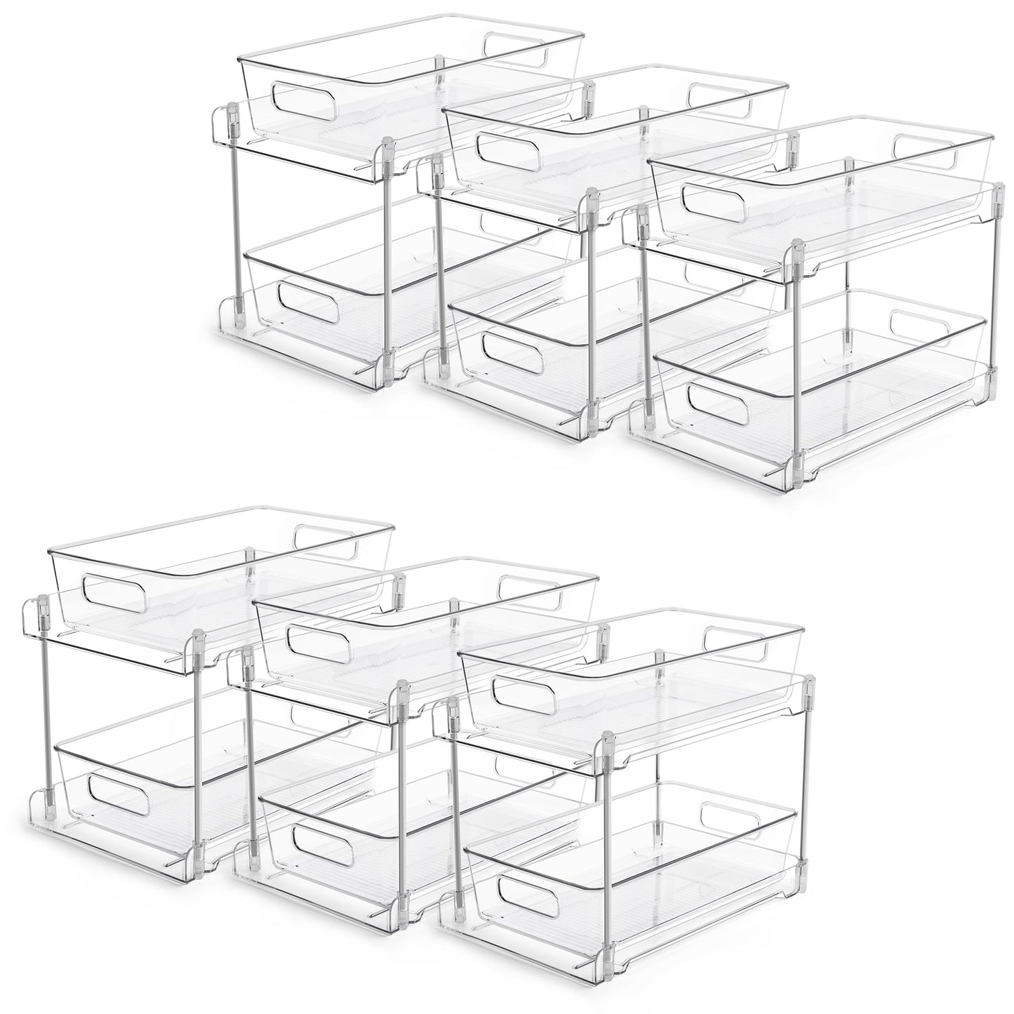 Vtopmart 4 Pack Pull Out Bathroom Under Sink Organizer (S-Standard)