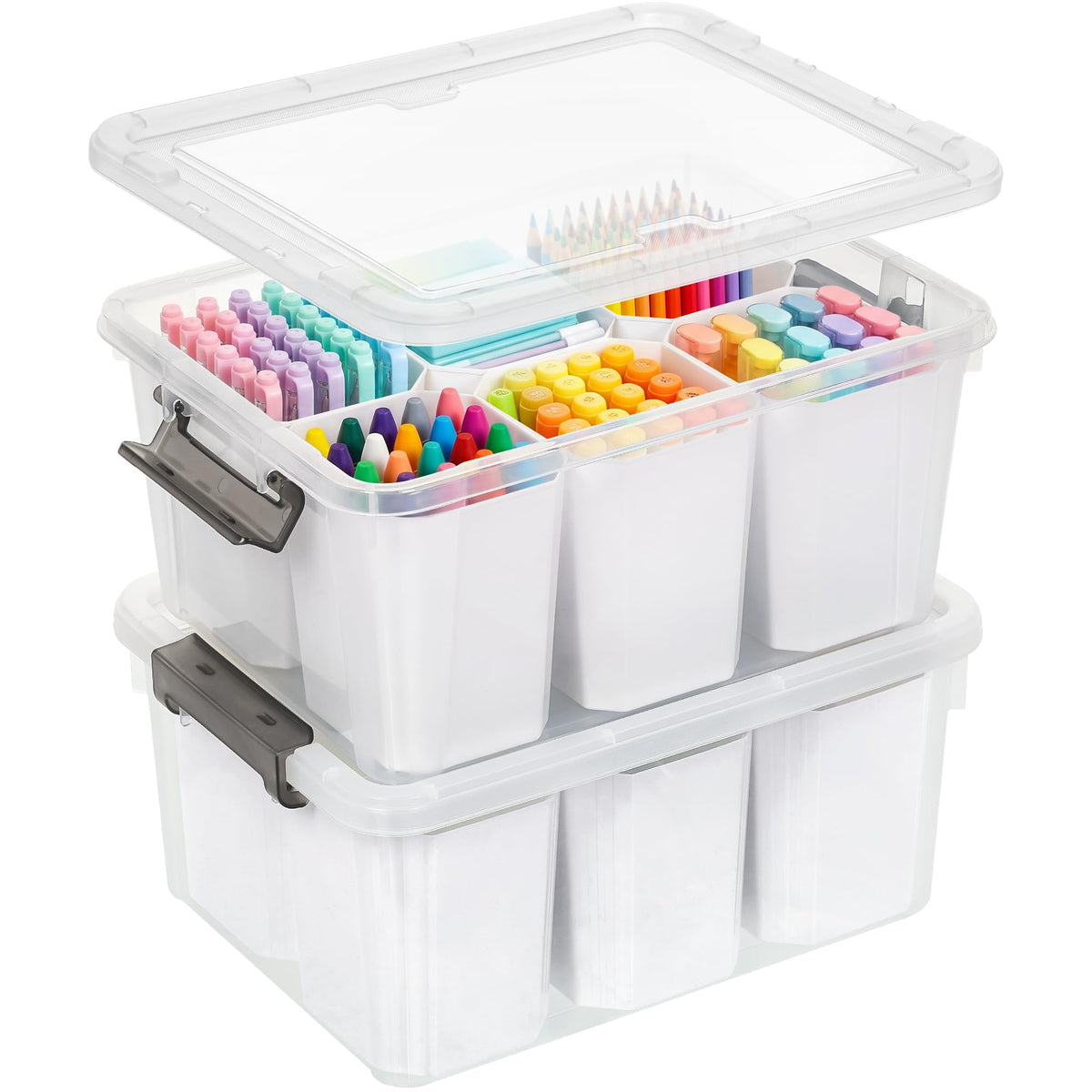 Citylife 17 QT Clear Storage Bins with Lids 1 Pack Plastic Storage Bins