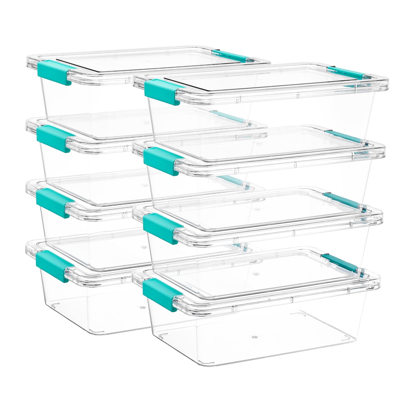 Vtopmart 4 Pack 6 Qt Plastic Storage Bins with Lids, Clear Sensory Bins