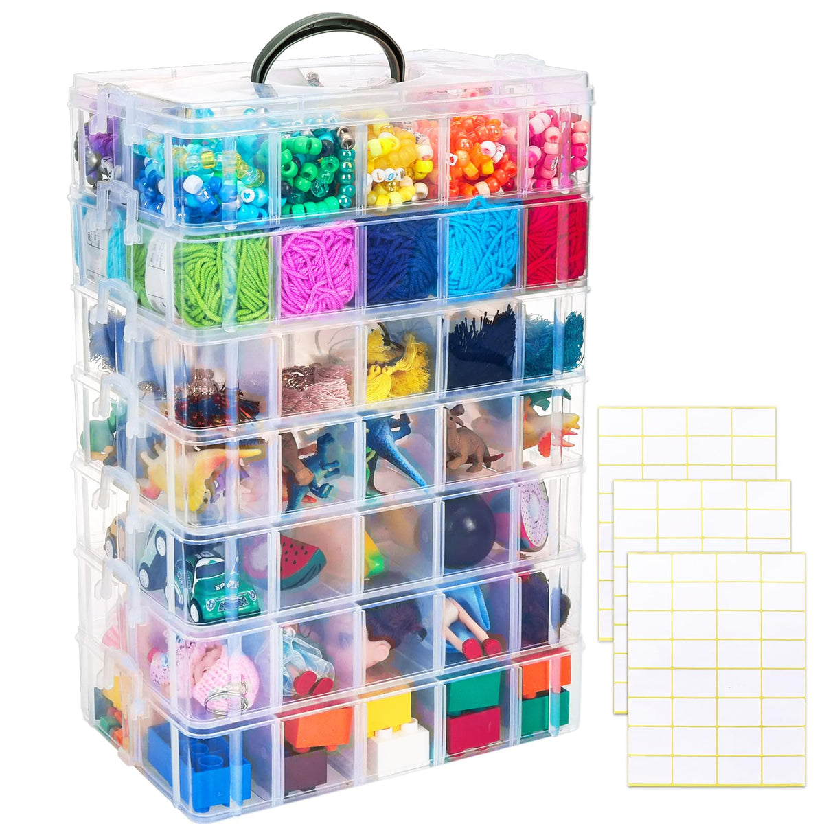 Bead Organizer 3 Tier 30 grid Stackable Craft Tackle Storage Container