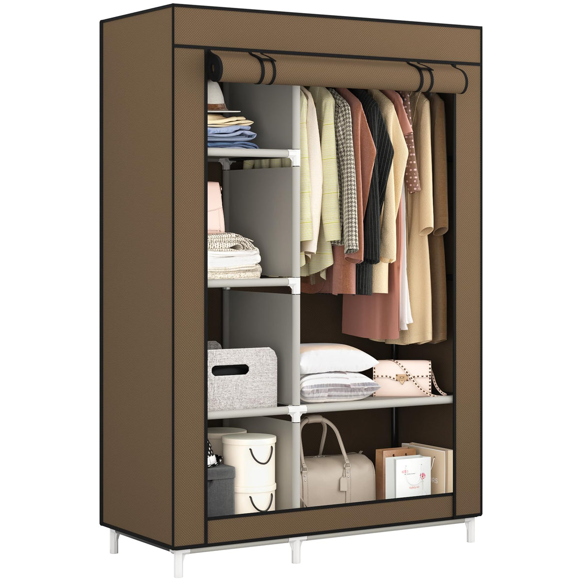 Calmootey Portable Closet Organizer, Space-Saving Storage System for Home