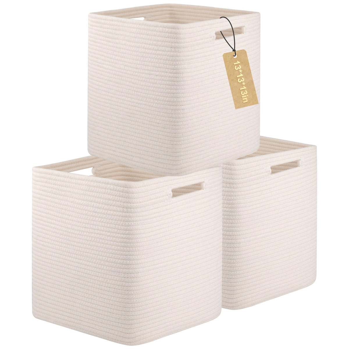 OIAHOMY 2 PACK Cube Storage Bin 13 Inch Collapsible Storage Cube Brown