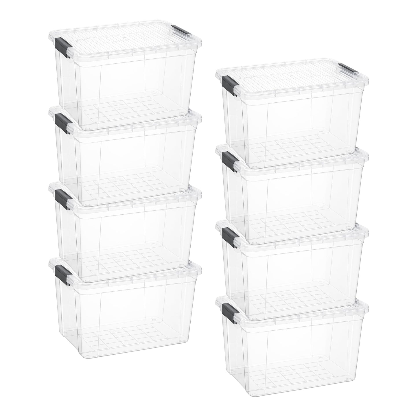 Superio 13.7 Quart Clear Plastic Storage Bin with Lid, Stackable Organizer Box, BPA-Free Storage Container for Home, Garage, School & Office, 1 Pack