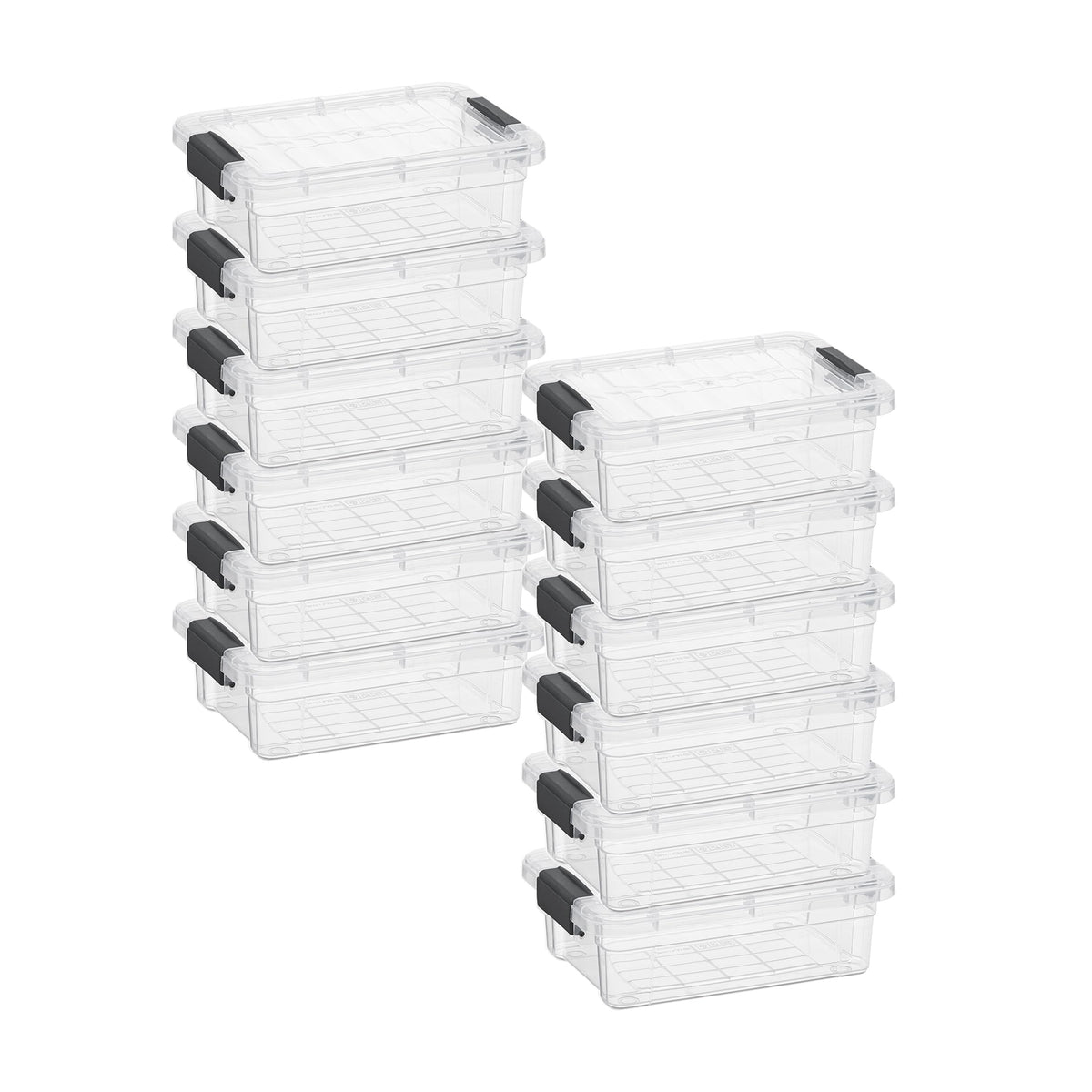 Superio Clear Plastic Storage Bins with Lid, 4.5 Quart Box, Organizing Containers, Stackable Plastic Tote for Home, Garage, Dorm, School, and Office