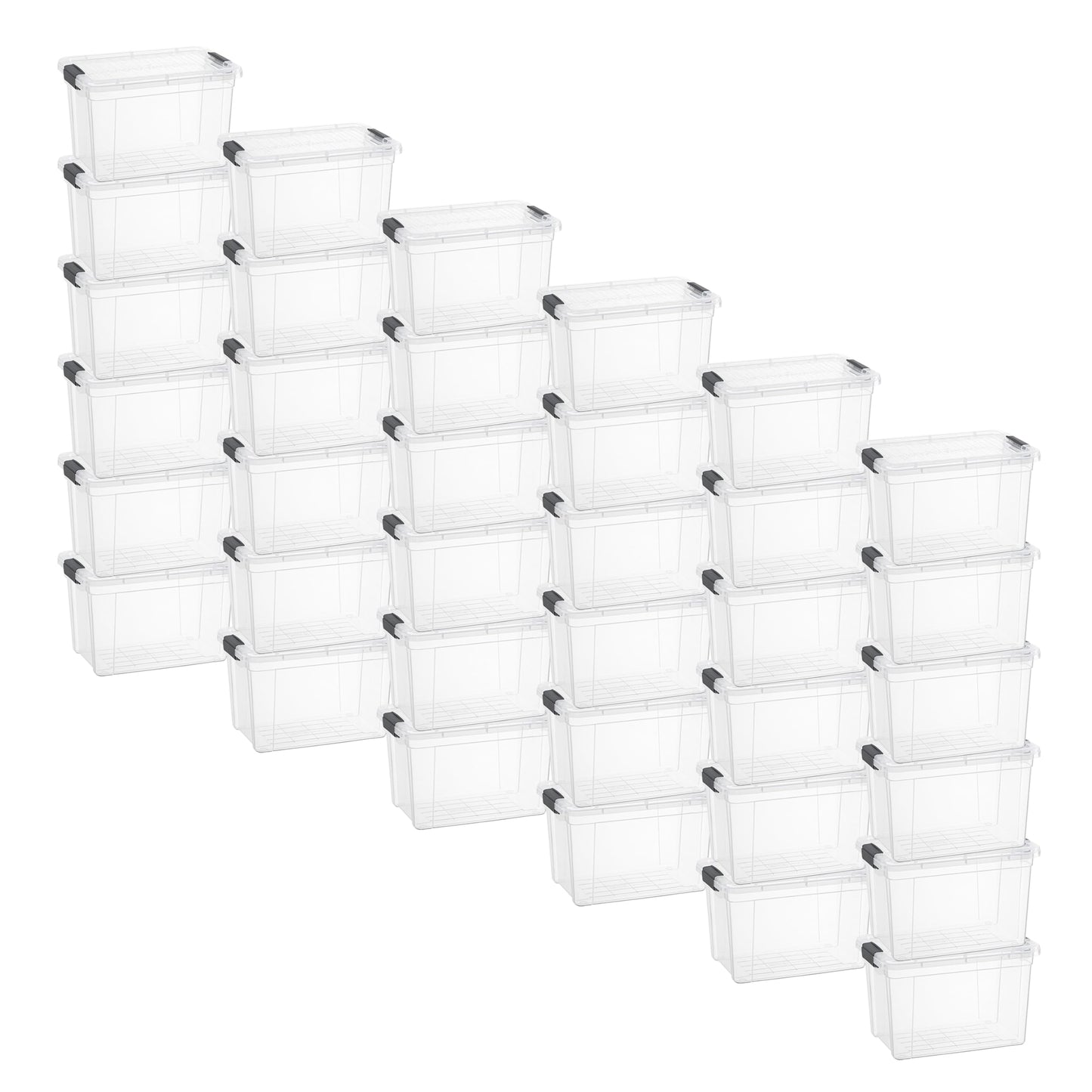 Superio Clear Plastic Storage Bins with Lid, 4.5 Quart Box, Organizing Containers, Stackable Plastic Tote for Home, Garage, Dorm, School, and Office
