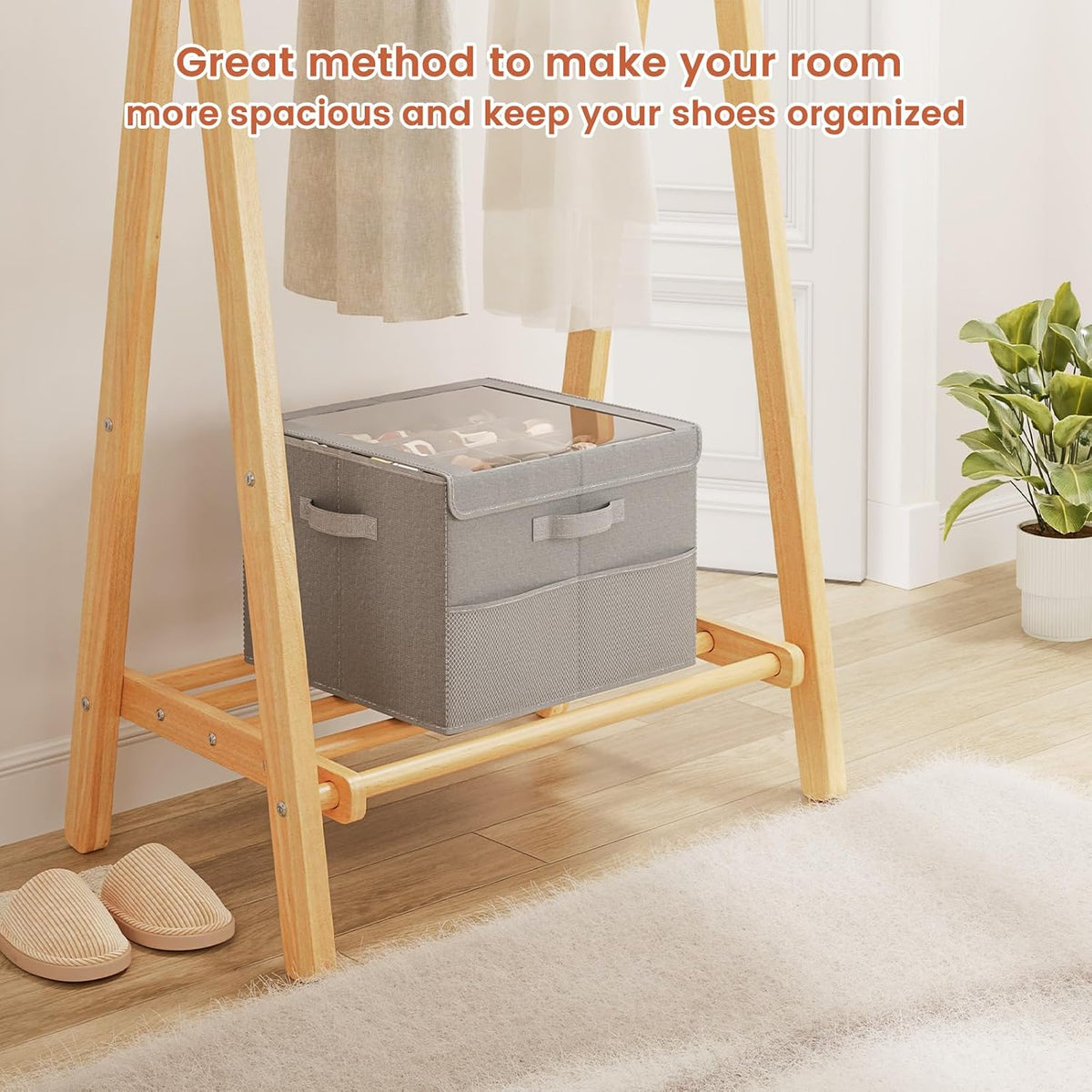 PHINOX Shoe Organizer for Closet, Fits up to 16-24 Pairs, 1 Pack, Grey