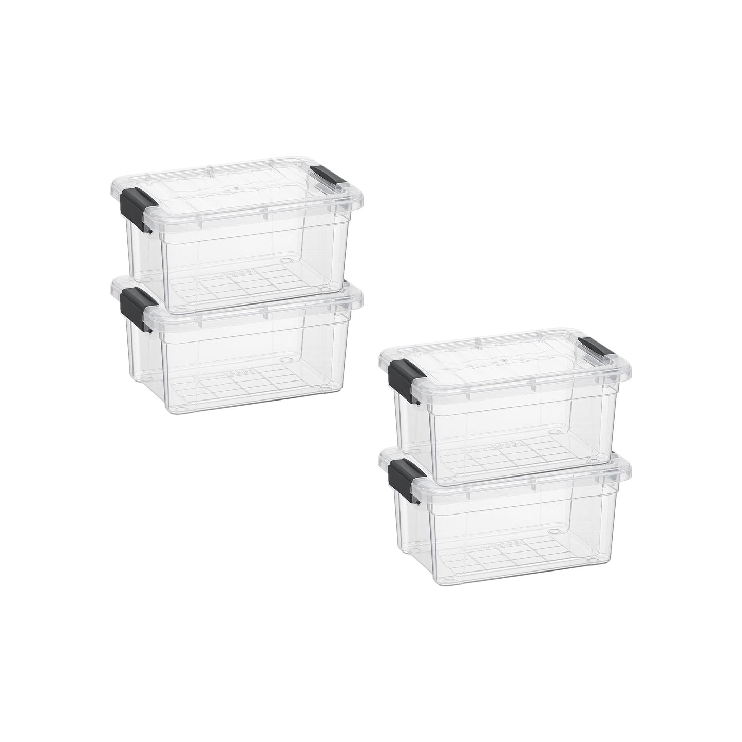 Superio Clear Plastic Storage Bins with Lid, 4.5 Quart Box, Organizing Containers, Stackable Plastic Tote for Home, Garage, Dorm, School, and Office