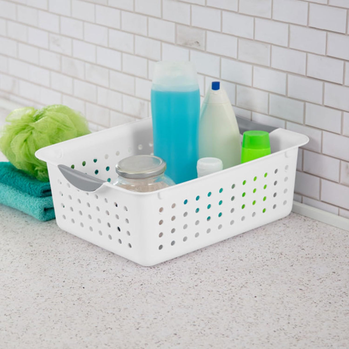 Sterilite Medium Ultra™ Basket, Open Plastic Storage Bin, White, 6 Pack