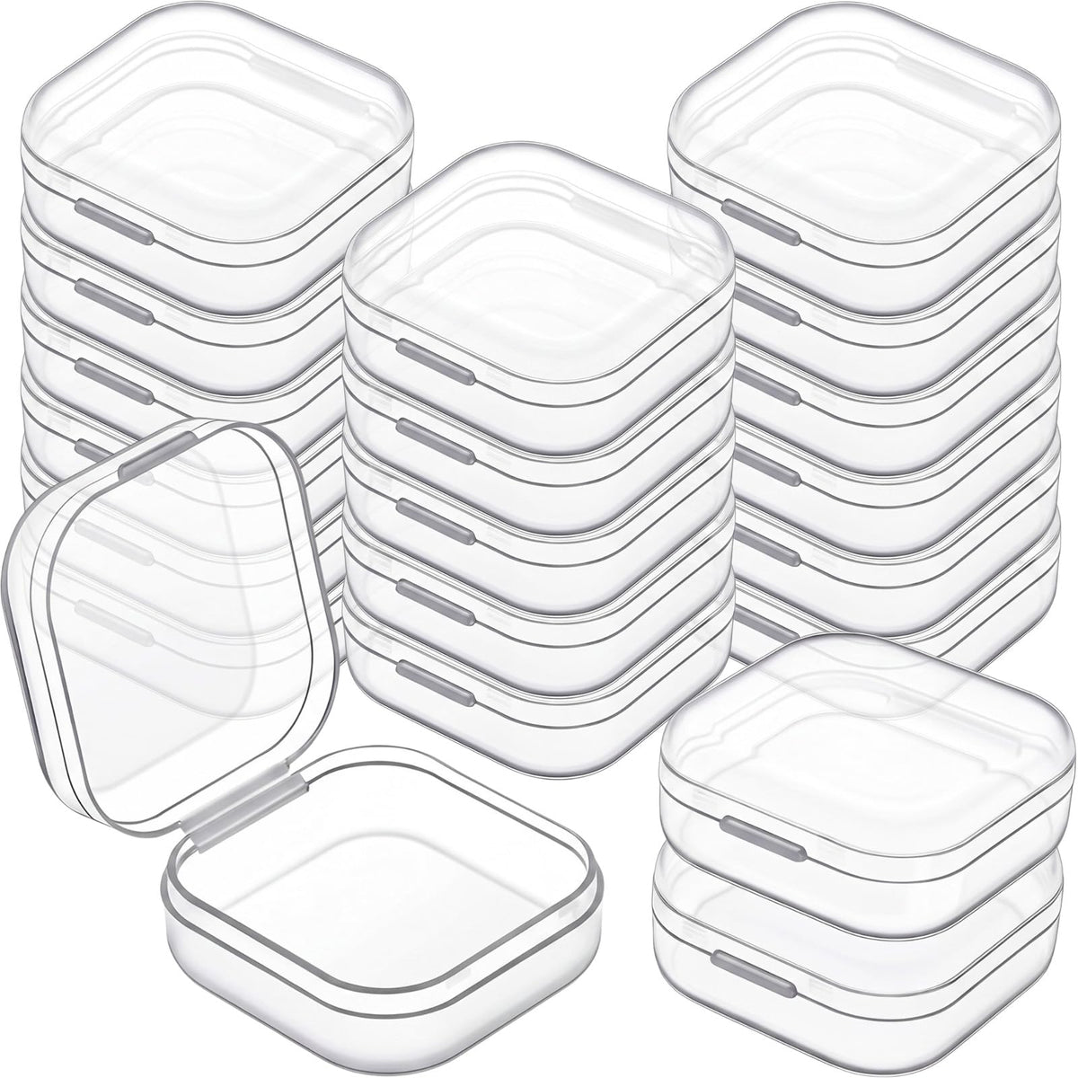 Jetec 6 Pieces Small Clear Plastic Storage Box, 3.3 x 2.1 x 1 Inch
