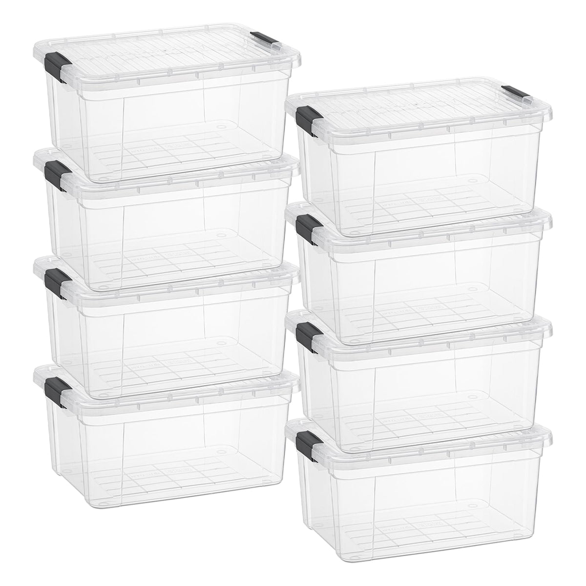Superio 13.7 Quart Clear Plastic Storage Bin with Lid, Stackable Organizer Box, BPA-Free Storage Container for Home, Garage, School & Office, 1 Pack