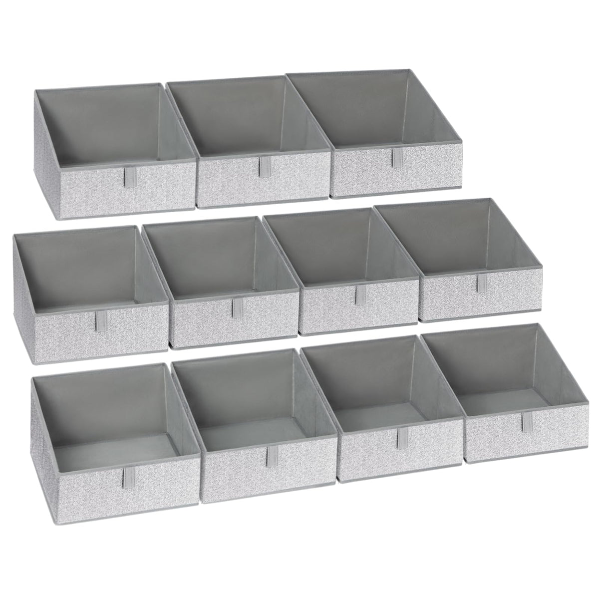 DIMJ Closet Storage Bins - Fabric Storage Baskets for Shelves, Collapsible Closet Organizers and Storage with Handles, Trapezoid Shelf Organization Storage Cubes for Purse, Toys, Books, Towel, Socks