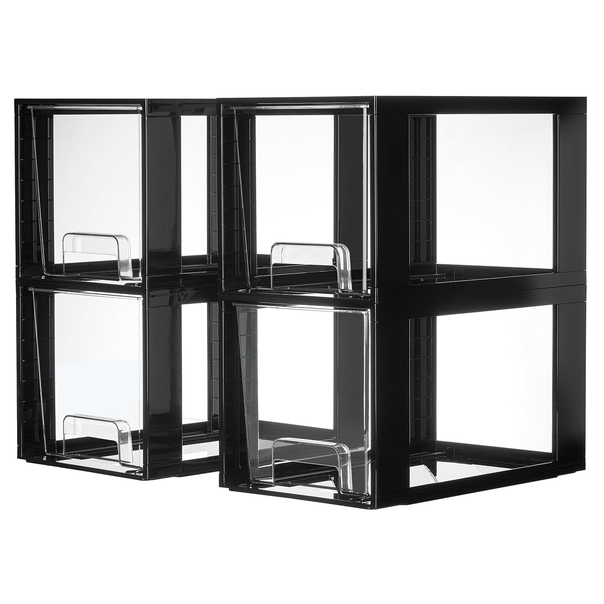 Vtopmart 4 Pack Large Stackable Storage Drawers, Clear