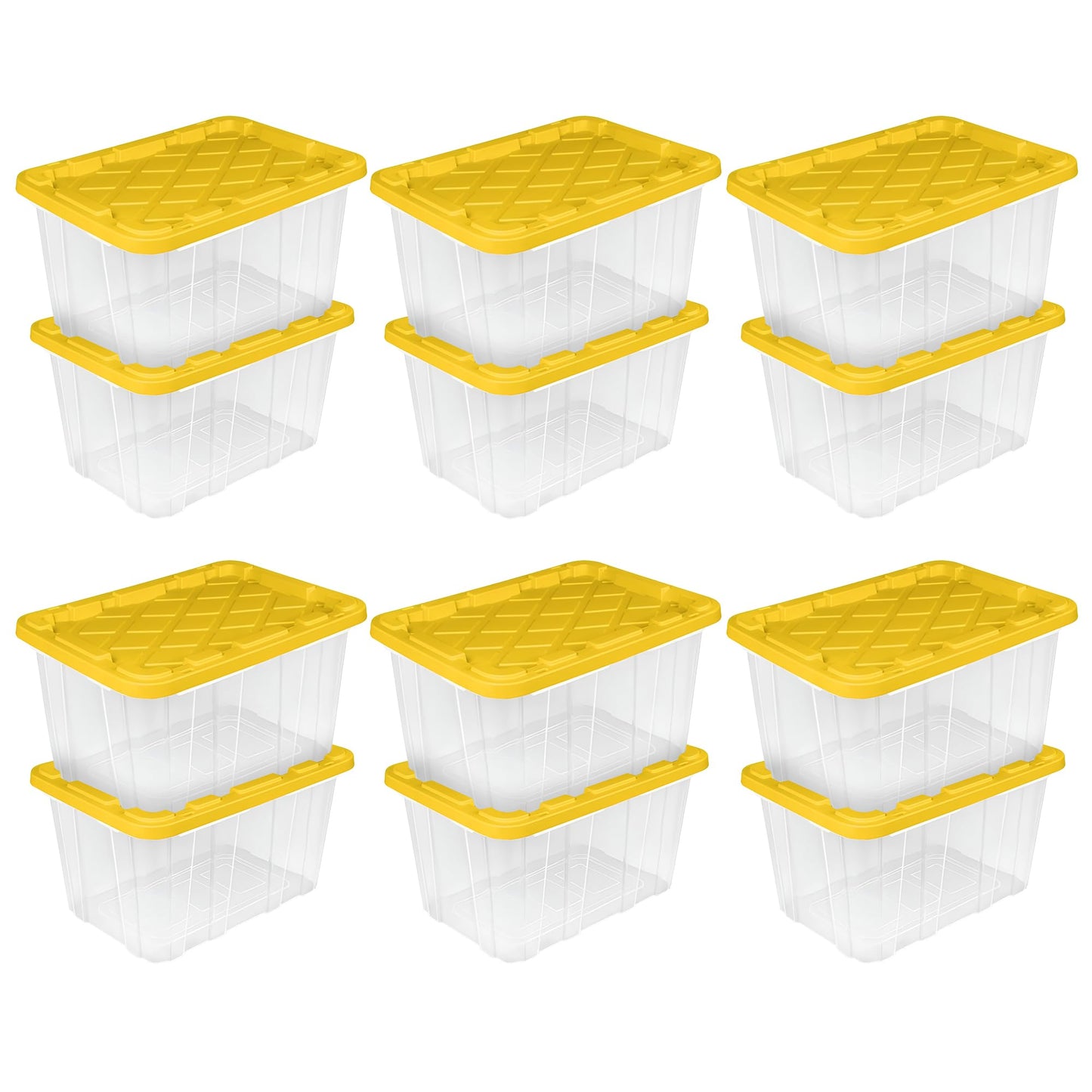 Sterilite Industrial Storage Tote with Lids for Garage, 27 Gallon, 4-Pack