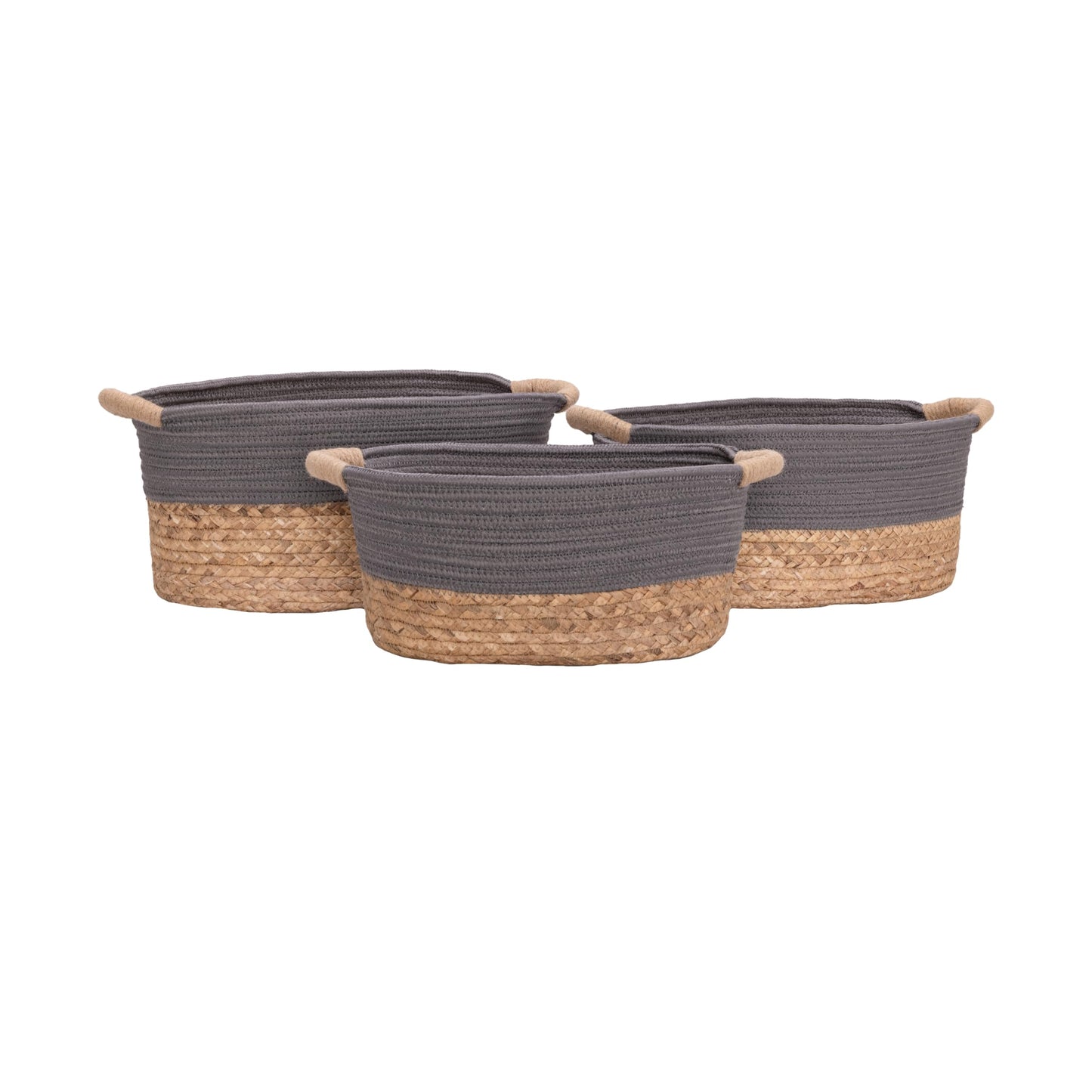 Seville Classics Premium Natural Handwoven Portable Laundry Bin Basket with Carrying Handles, Household Storage for Clothes, Linens, Sheets, Toys, Natural Water Hyacinth, Rectangular (2-Pack)