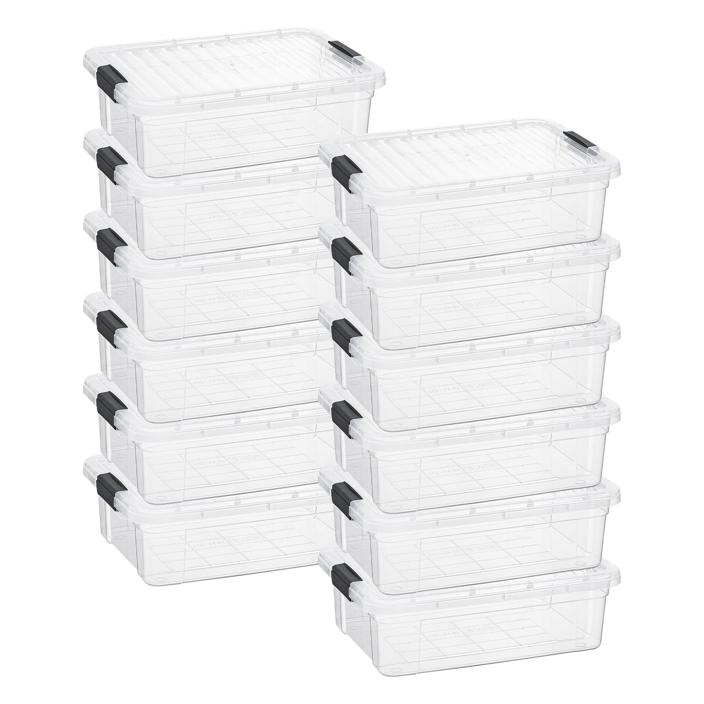 Superio 13.7 Quart Clear Plastic Storage Bin with Lid, Stackable Organizer Box, BPA-Free Storage Container for Home, Garage, School & Office, 1 Pack