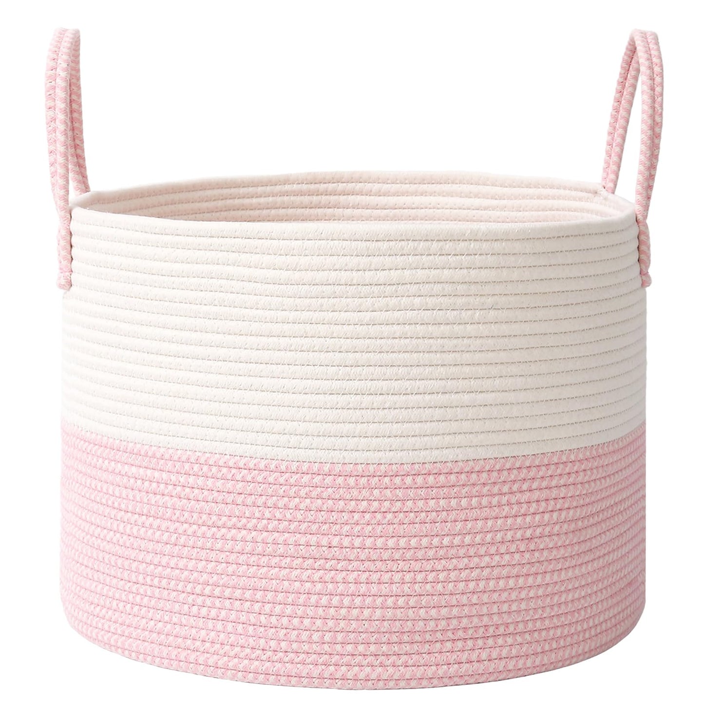 JMvicyroam 65L Extra Large Machine Washable Cotton Rope Blanket Basket