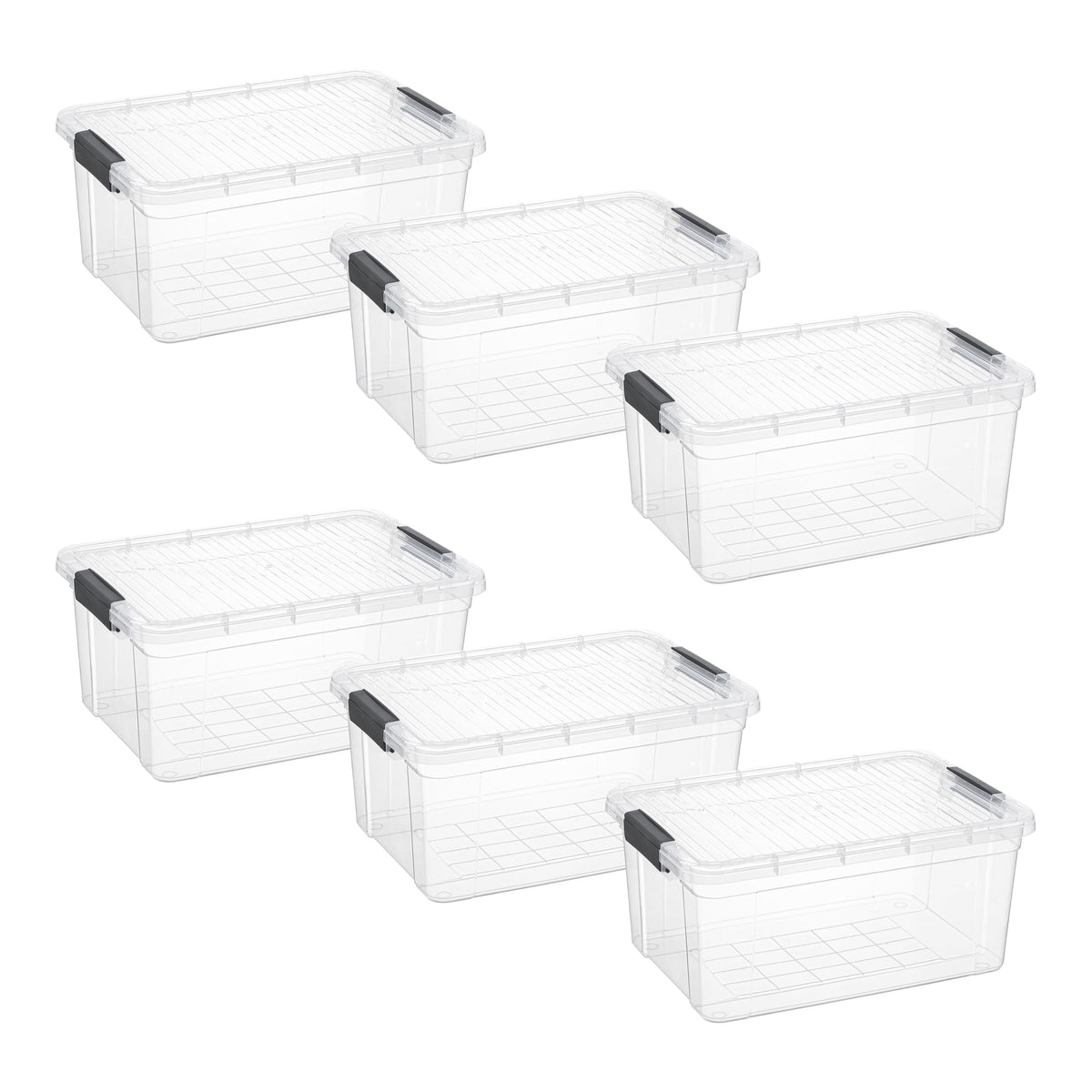 Superio 13.7 Quart Clear Plastic Storage Bin with Lid, Stackable Organizer Box, BPA-Free Storage Container for Home, Garage, School & Office, 1 Pack