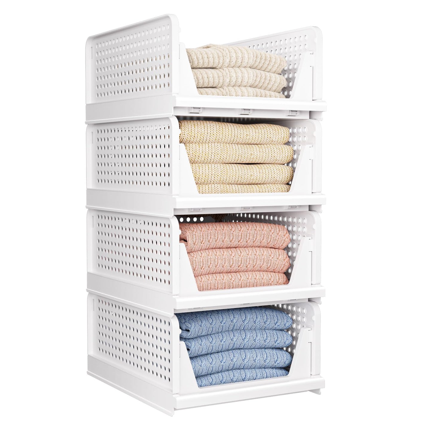 CTSNSLH 5 Pack Closet Organizers Stackable Storage Box