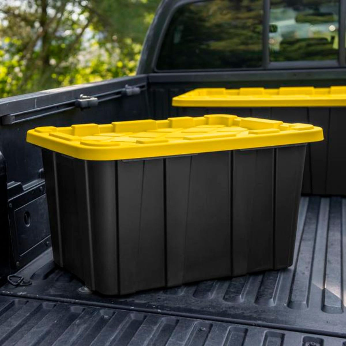 Sterilite Industrial Storage Tote with Lids for Garage, 27 Gallon, 4-Pack