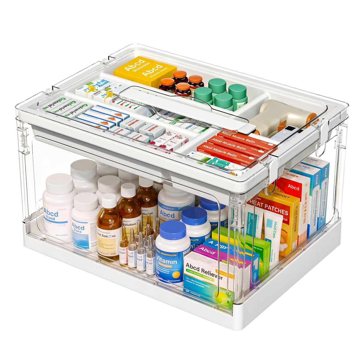 24QT 2Packs Clear Craft Organizers and Storage with Trays