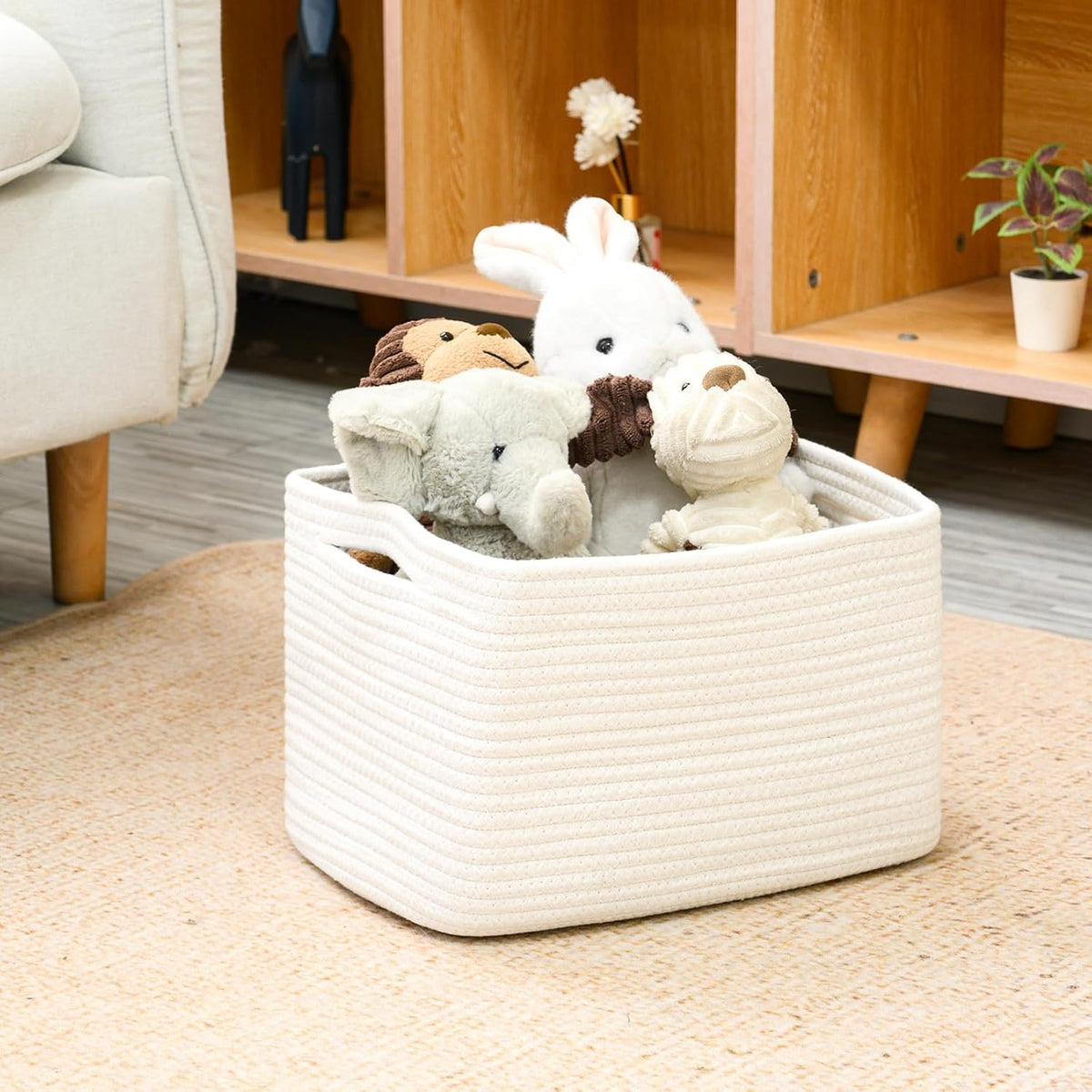 ICERZCZ Storage Baskets for Organizing 12.5"x9.1"x7.9" (4 Packs) Off White